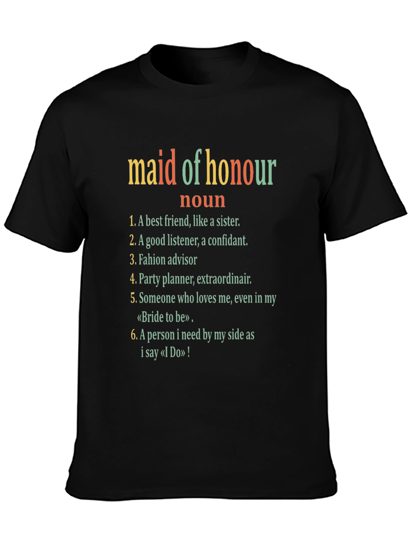 Maid of Honour Definition T-Shirt