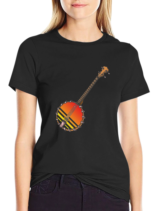 Banjo Sunset Graphic Tee - Black Cotton T-Shirt