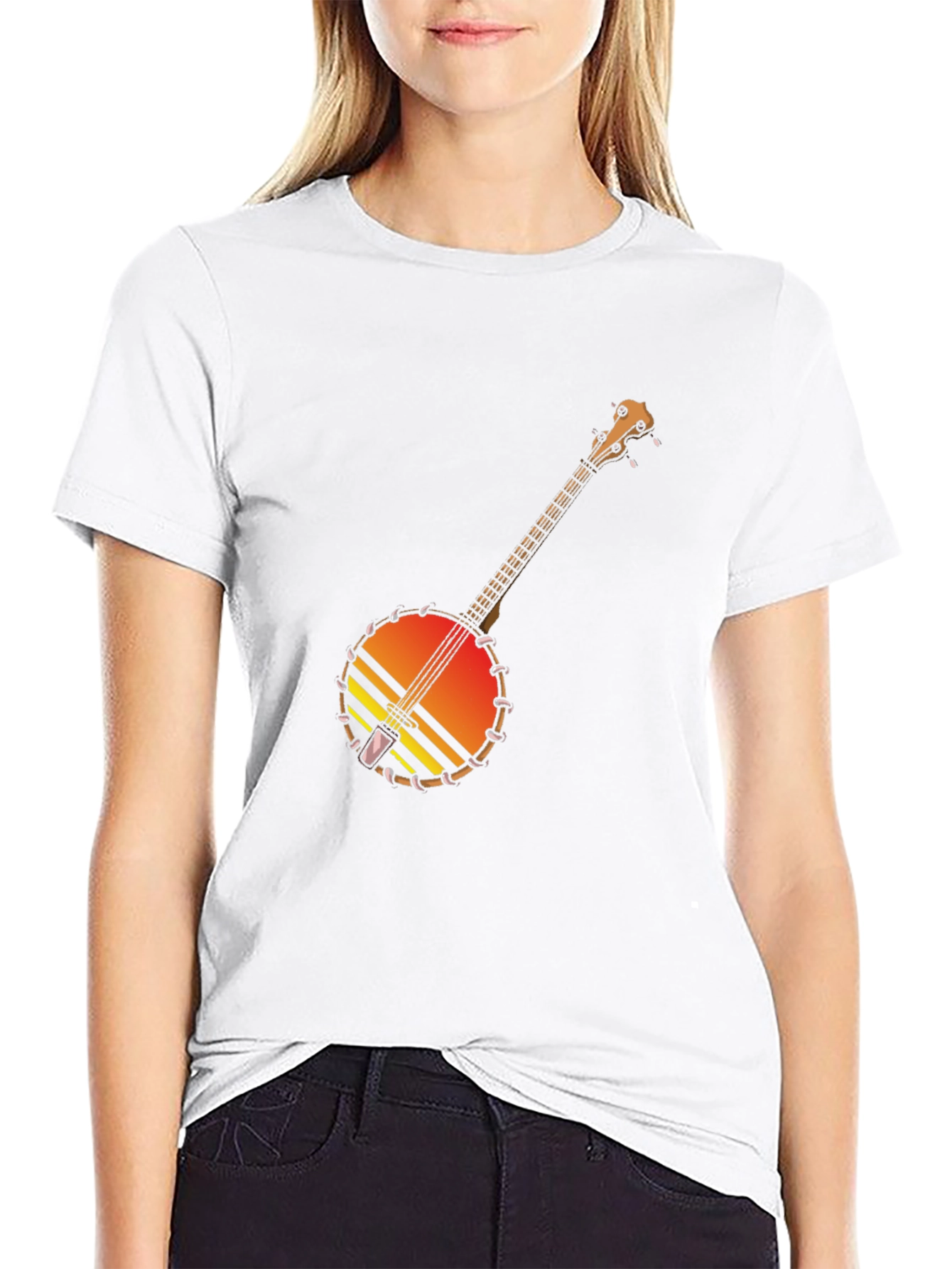 Banjo Sunset Graphic Tee - Black Cotton T-Shirt