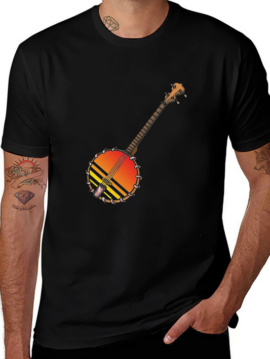 Banjo Sunset Graphic Tee - Black Cotton T-Shirt