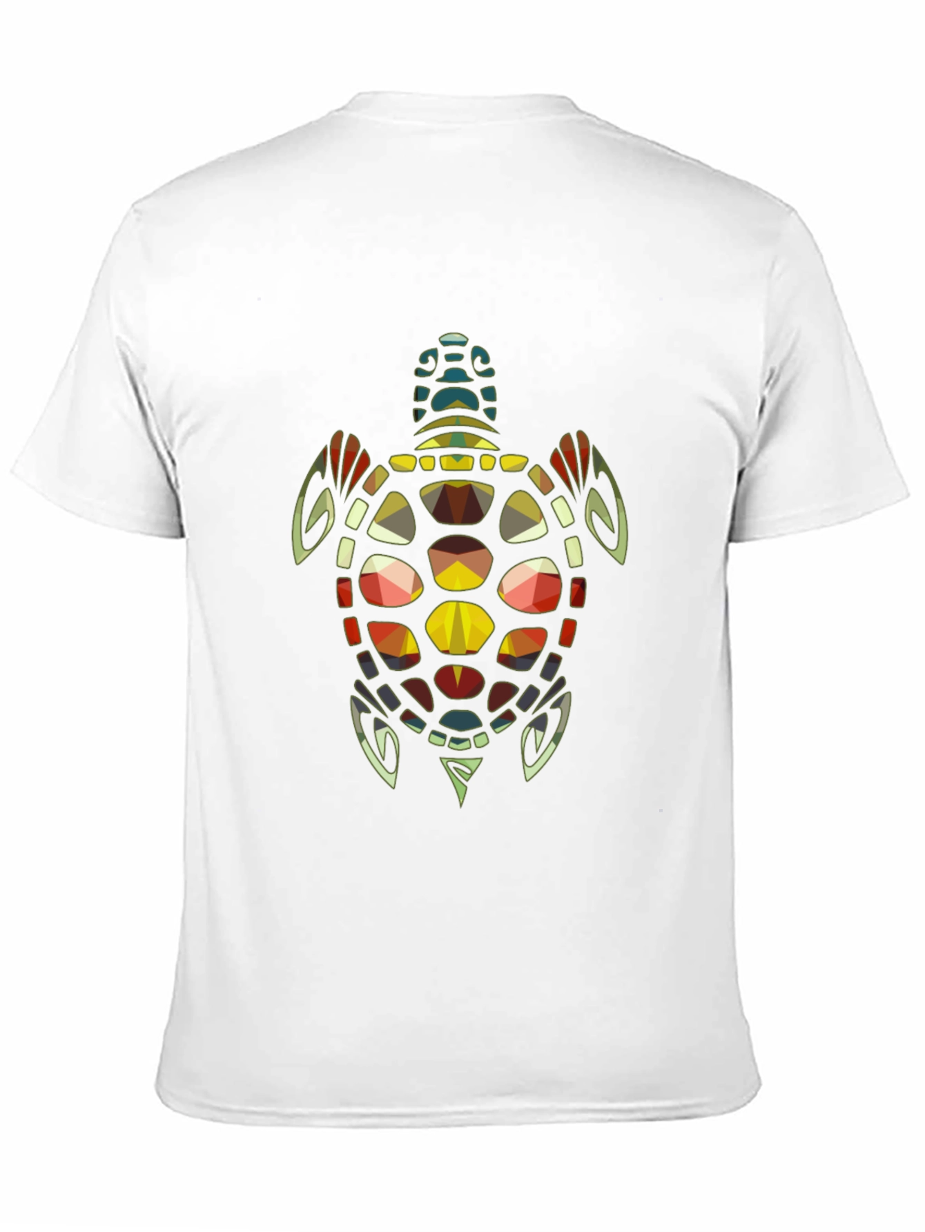 Geometric Turtle Graphic Print Tee - Black
