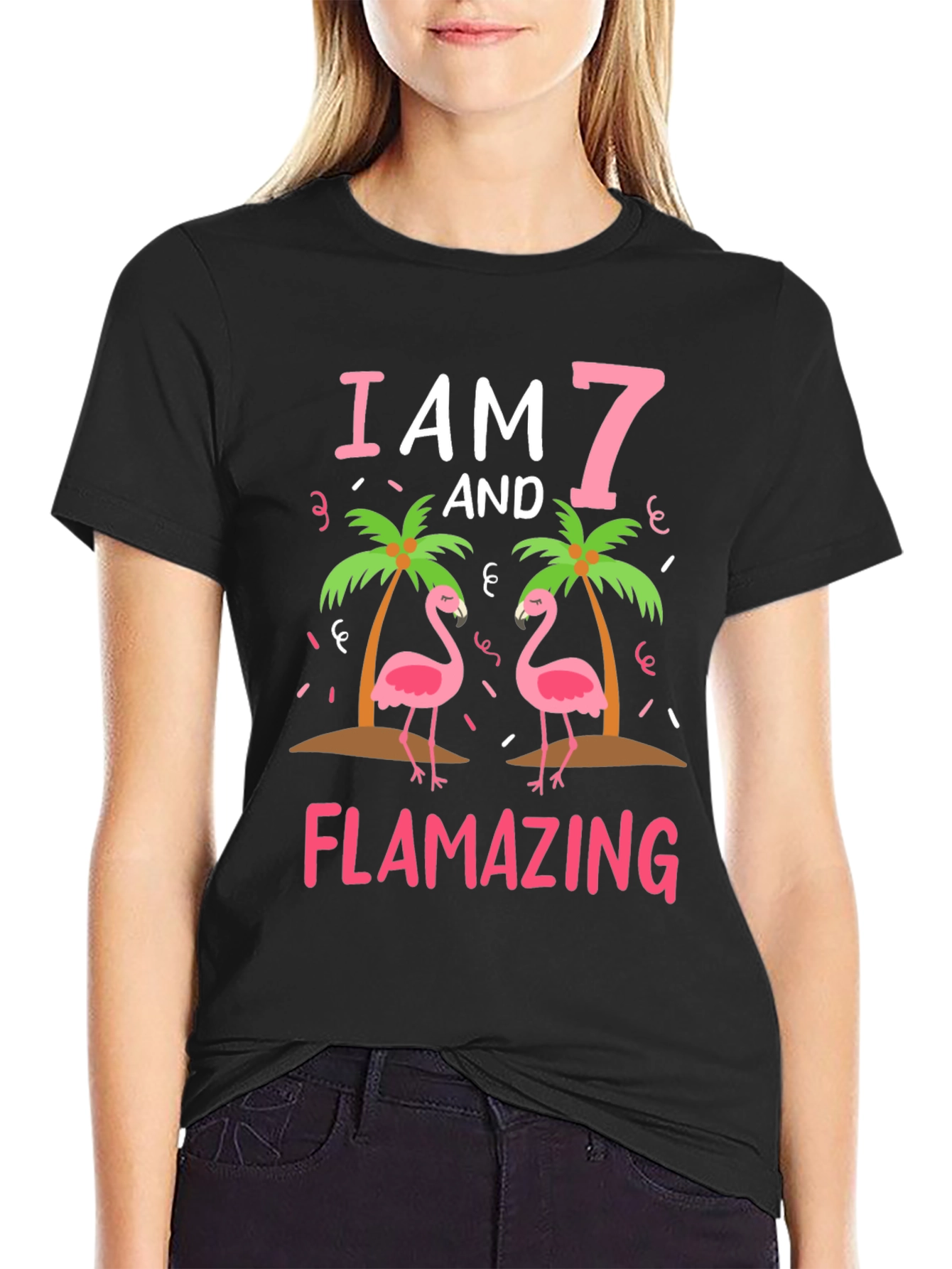 Flamazing 7th Birthday Flamingo T-Shirt