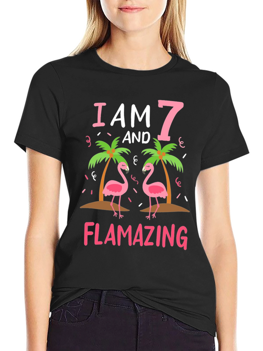 Flamazing 7th Birthday Flamingo T-Shirt