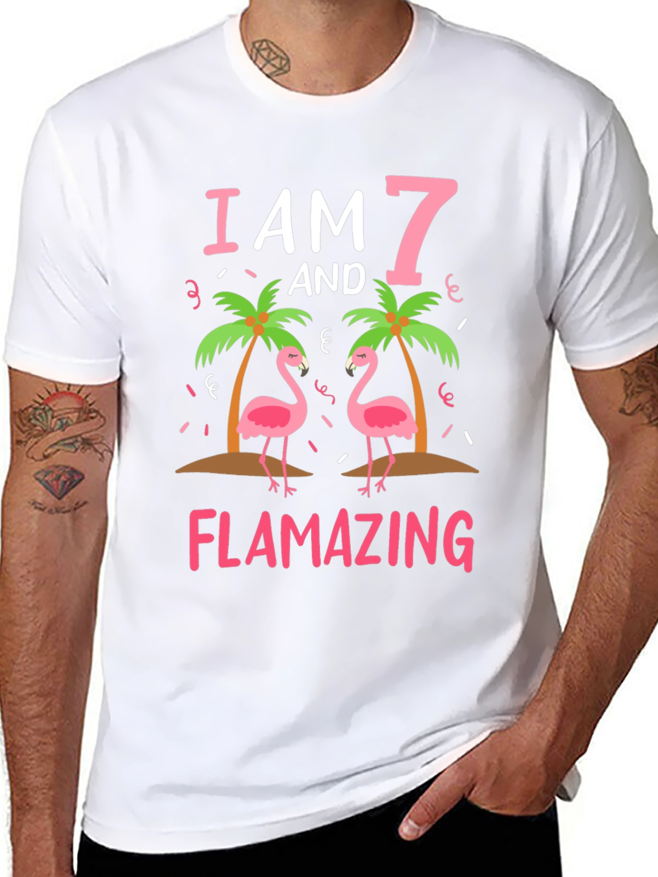 Flamazing 7th Birthday Flamingo T-Shirt