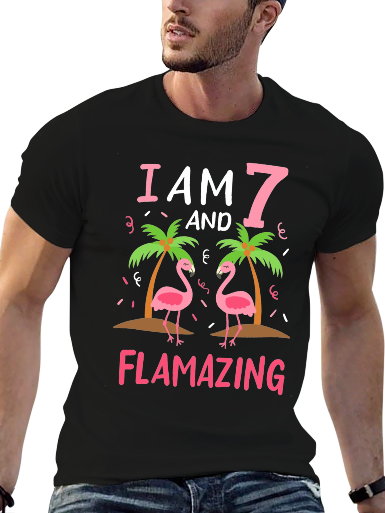 Flamazing 7th Birthday Flamingo T-Shirt