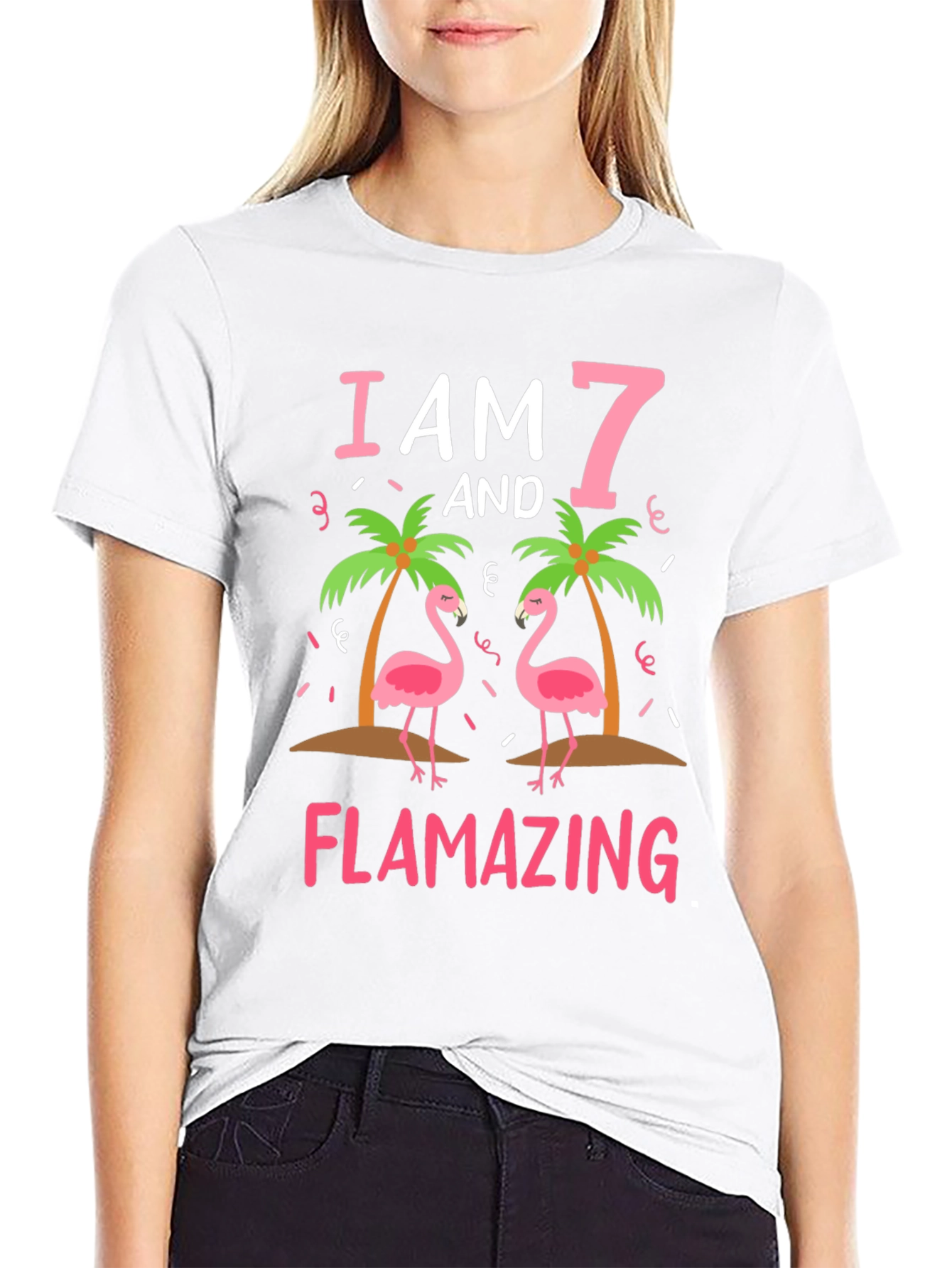 Flamazing 7th Birthday Flamingo T-Shirt