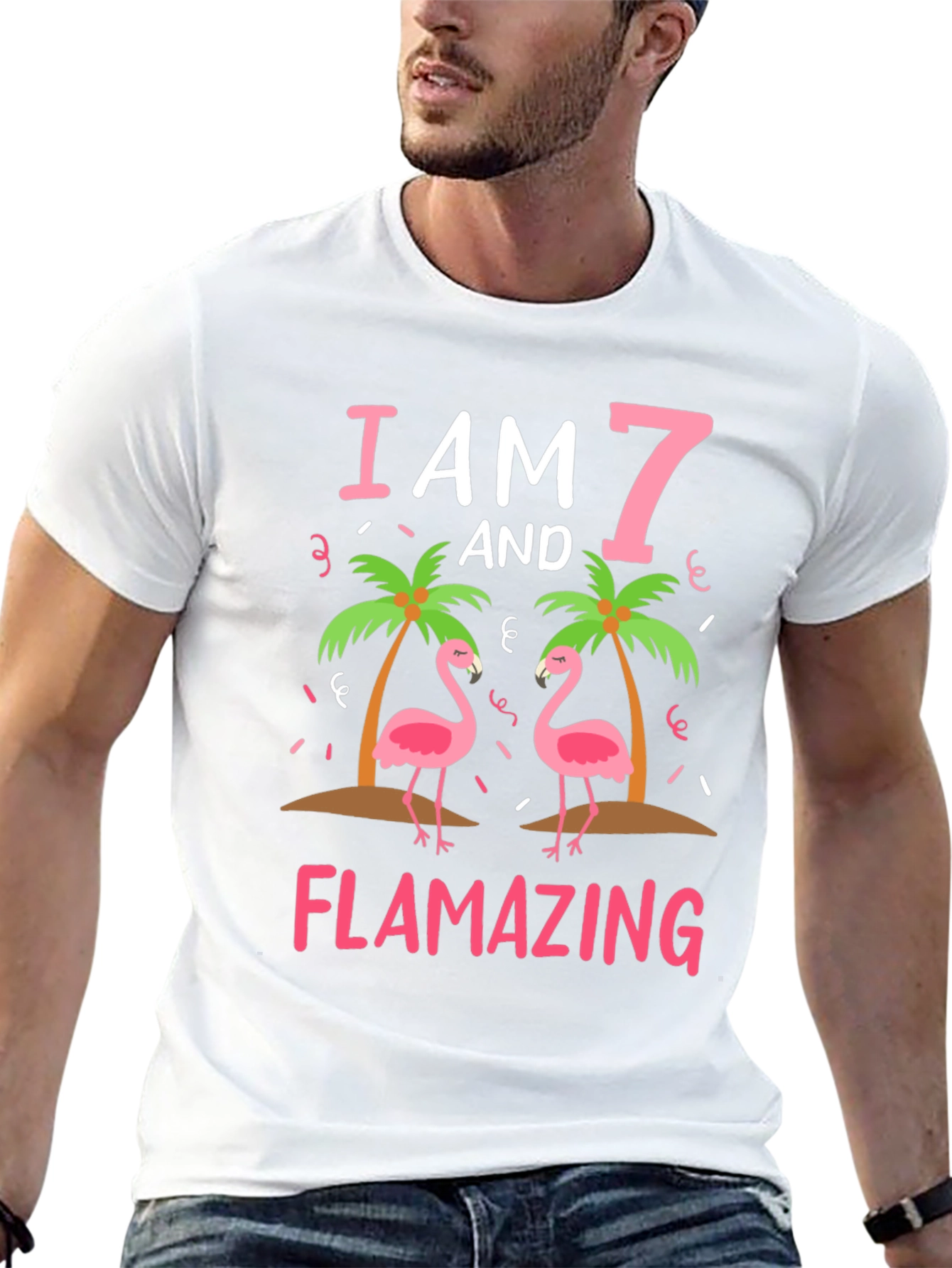 Flamazing 7th Birthday Flamingo T-Shirt