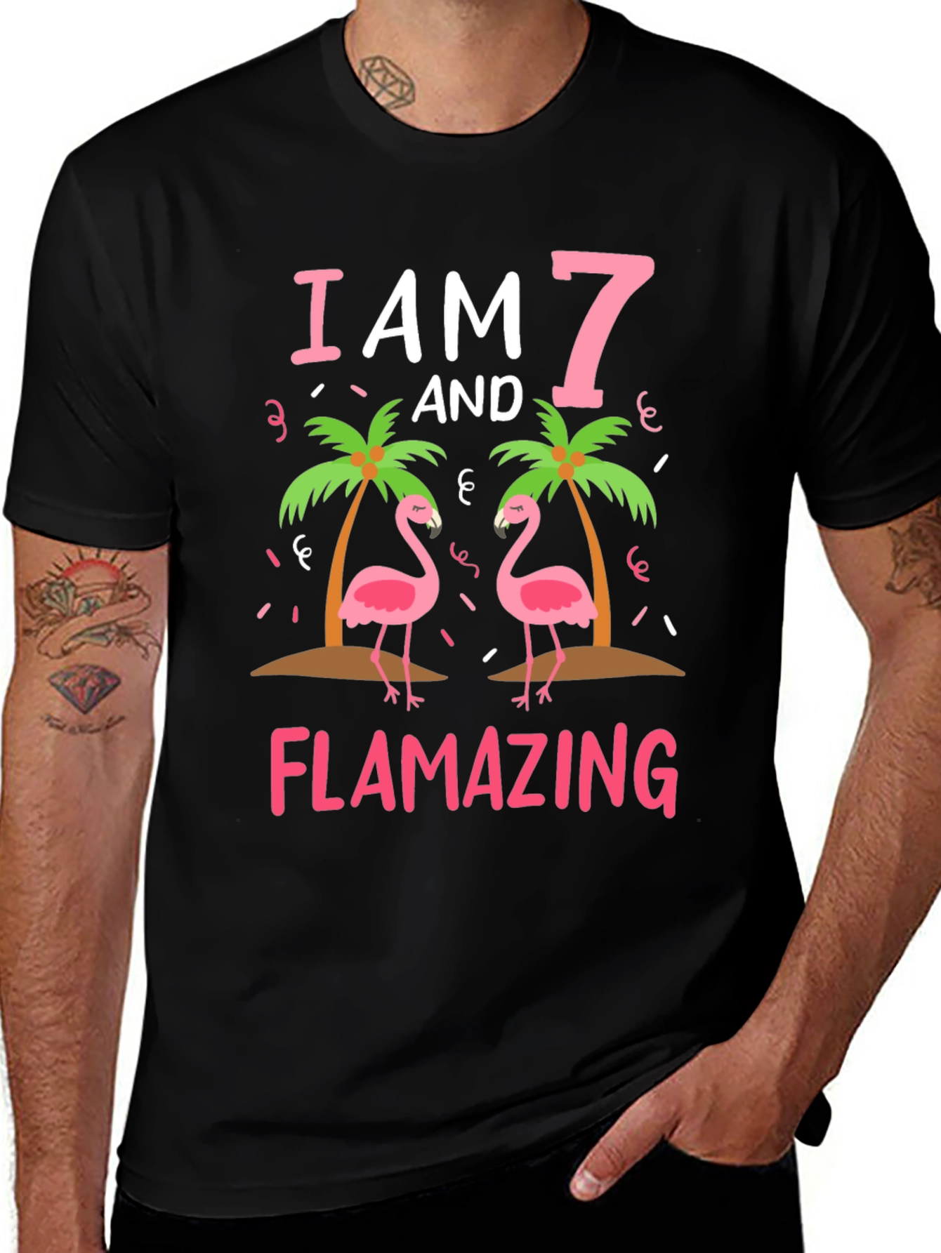 Flamazing 7th Birthday Flamingo T-Shirt