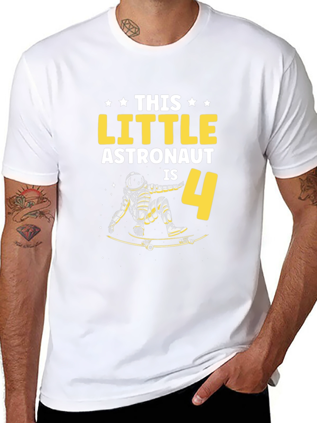 Astronaut Birthday T-Shirt - This Little Astronaut is 4