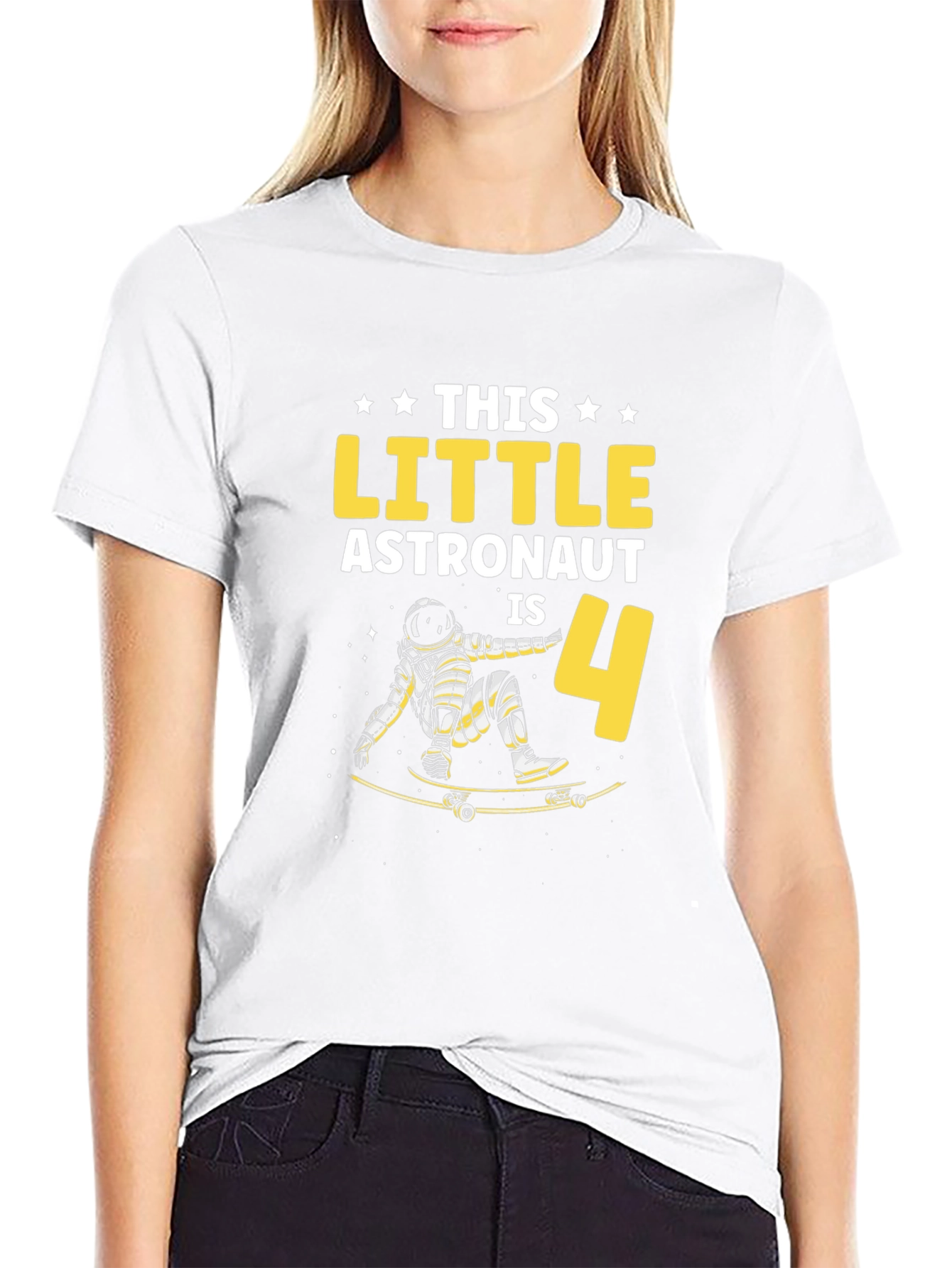 Astronaut Birthday T-Shirt - This Little Astronaut is 4