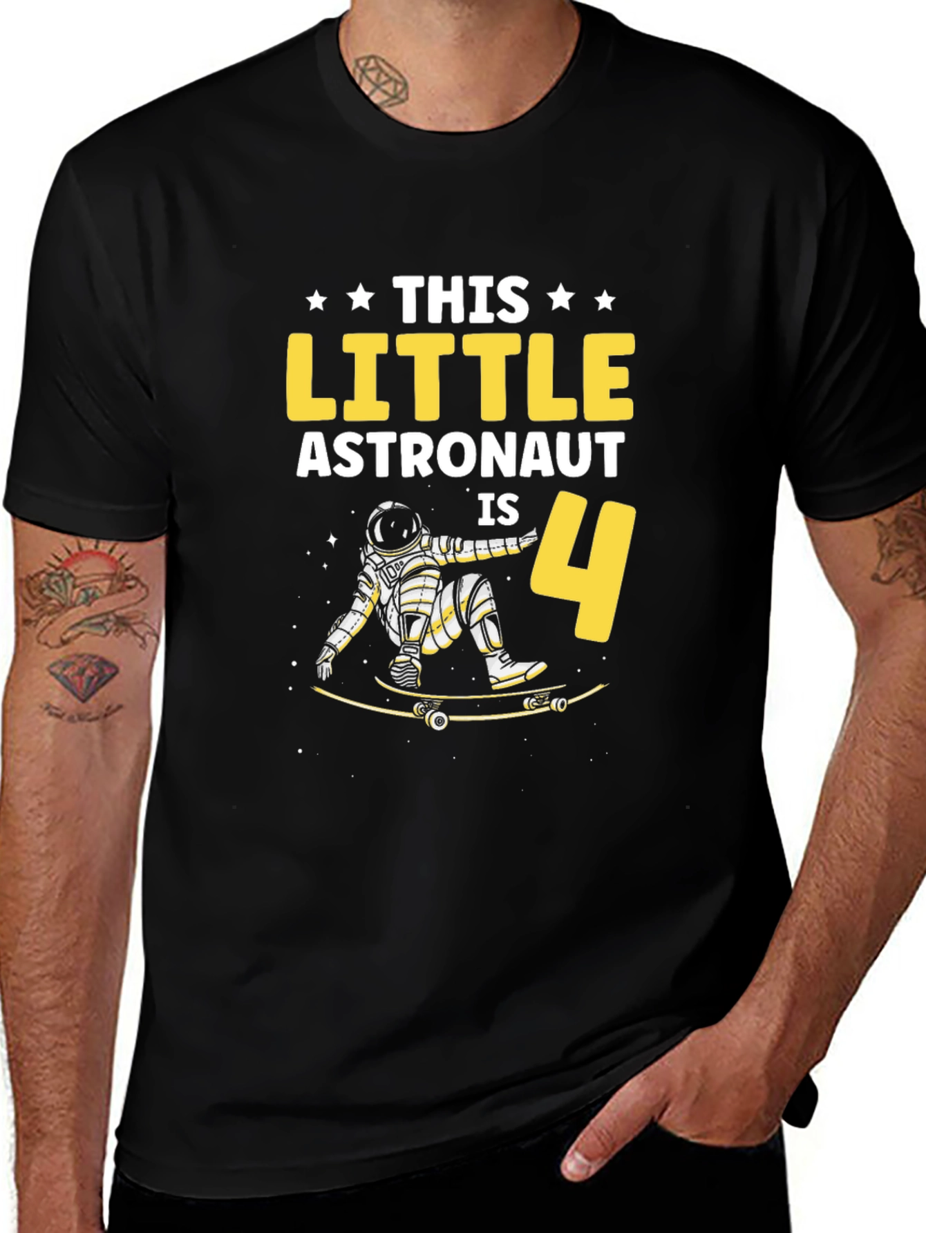Astronaut Birthday T-Shirt - This Little Astronaut is 4