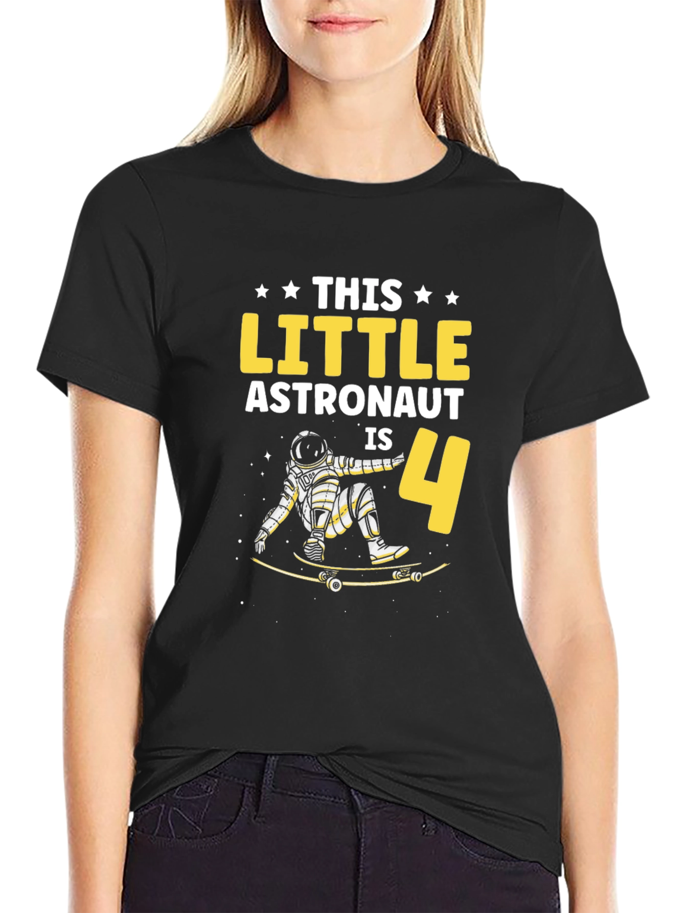 Astronaut Birthday T-Shirt - This Little Astronaut is 4