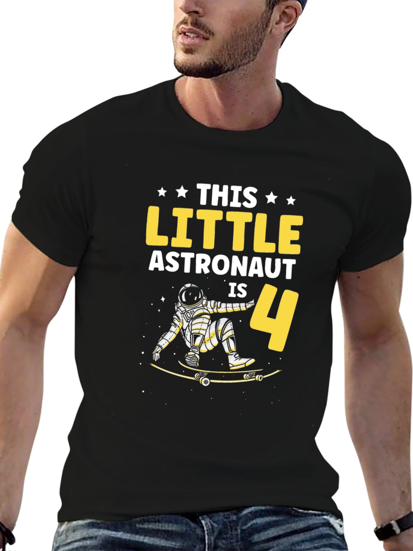 Astronaut Birthday T-Shirt - This Little Astronaut is 4