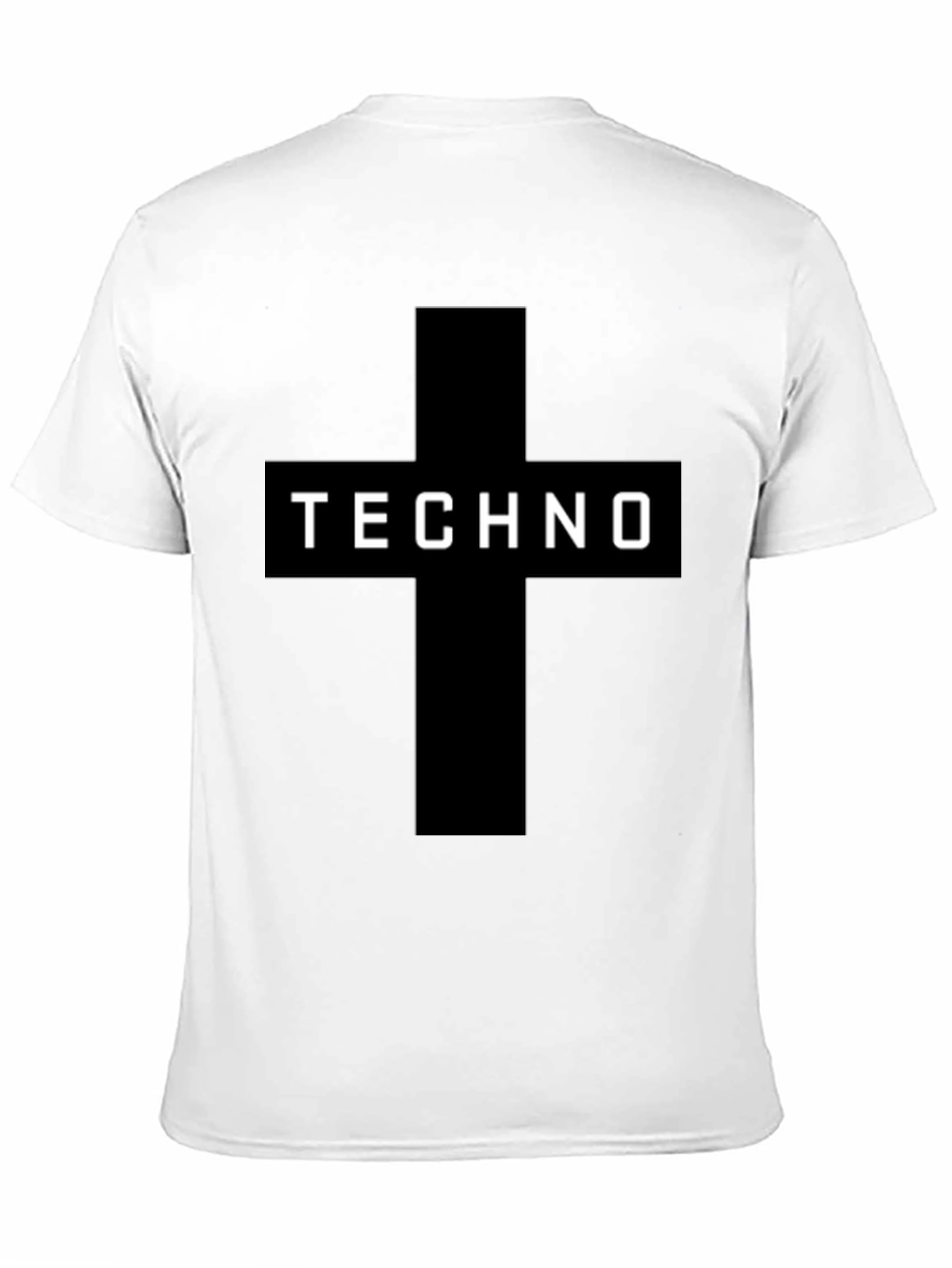Techno Cross Graphic Black T-Shirt