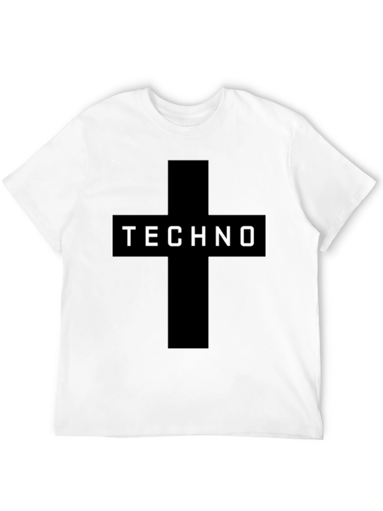 Techno Cross Graphic Black T-Shirt