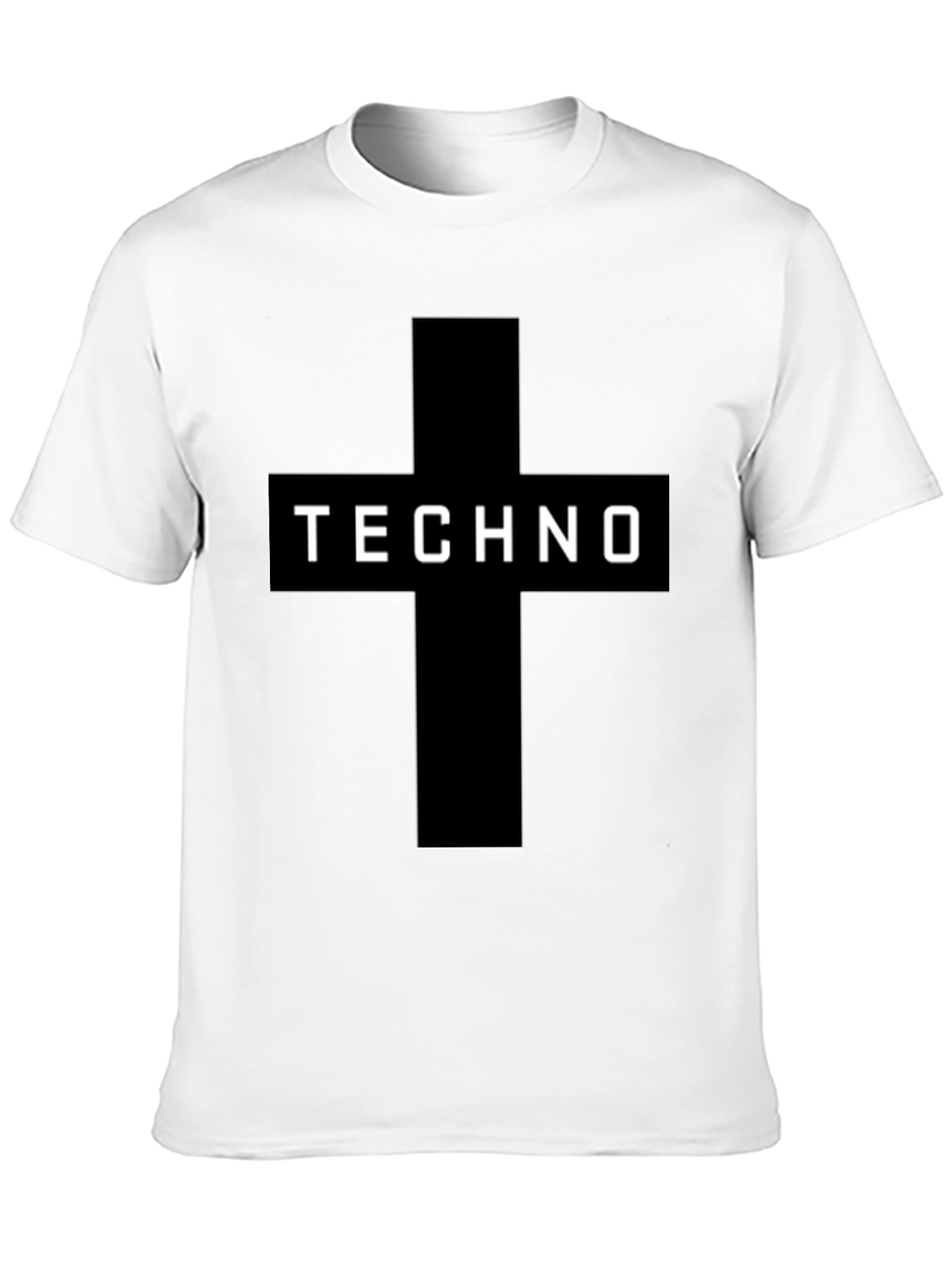 Techno Cross Graphic Black T-Shirt