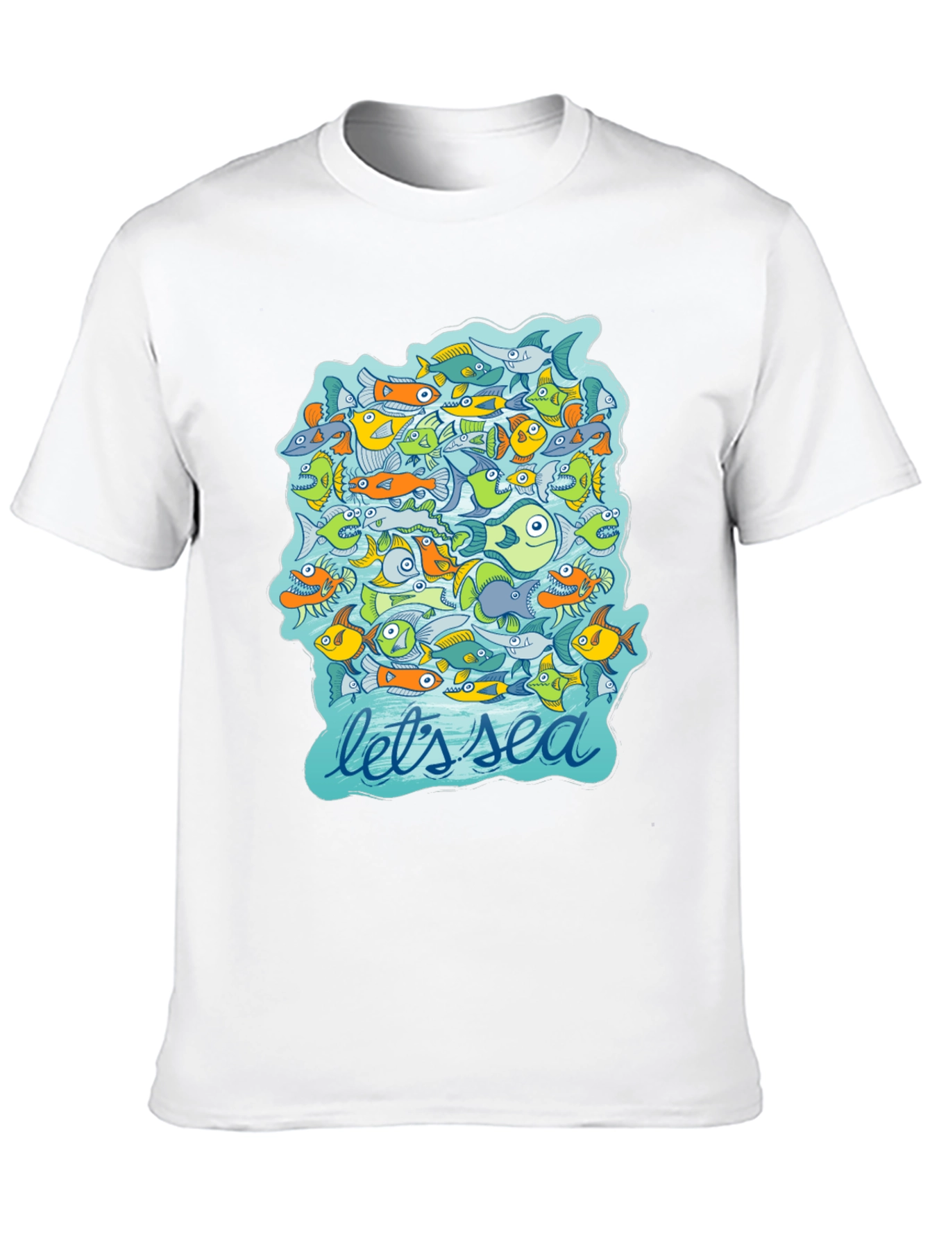 Lets Sea Graphic T-Shirt - Unique Fish Design