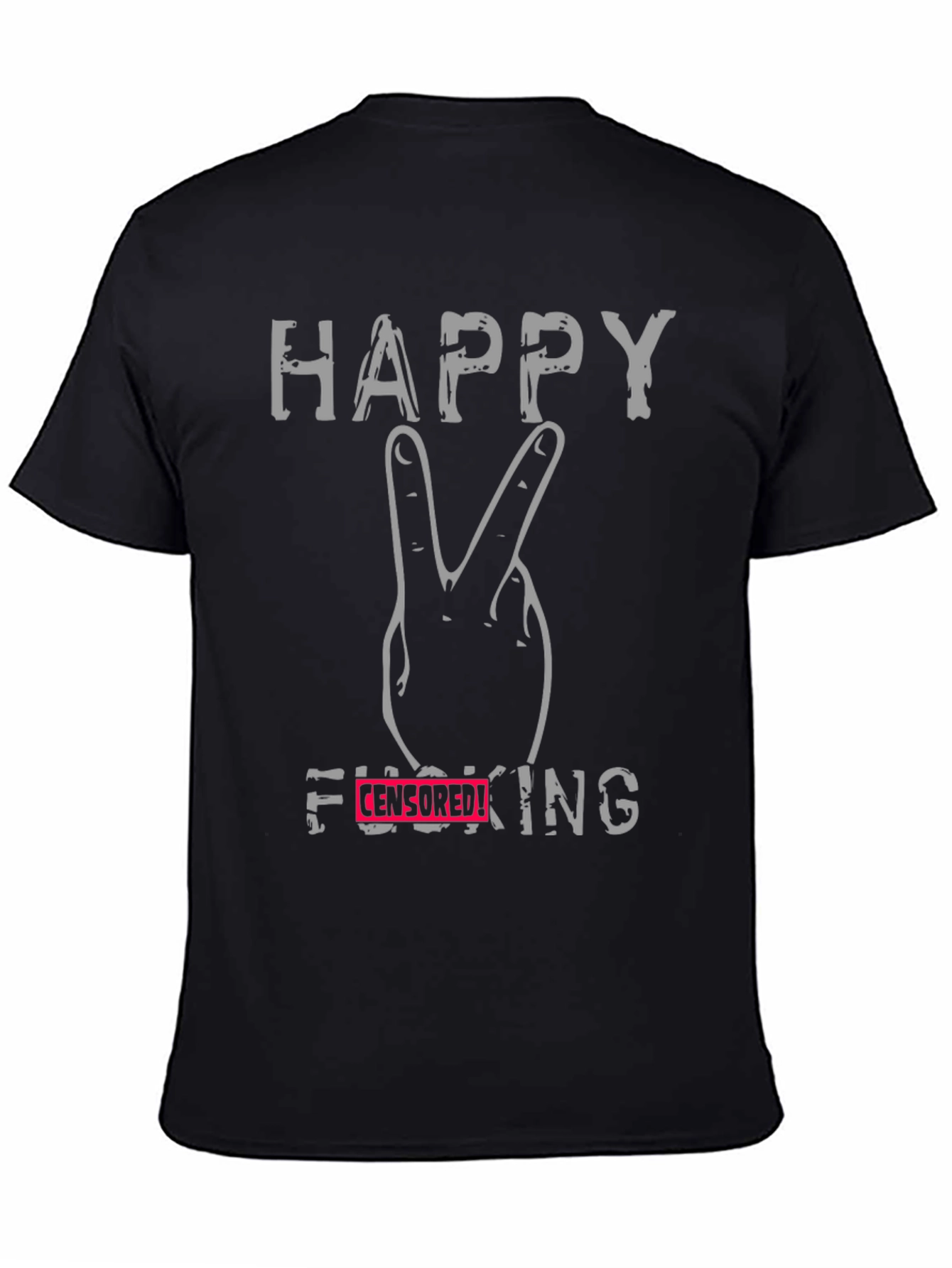 Happy Peace Sign Funny Graphic T-Shirt