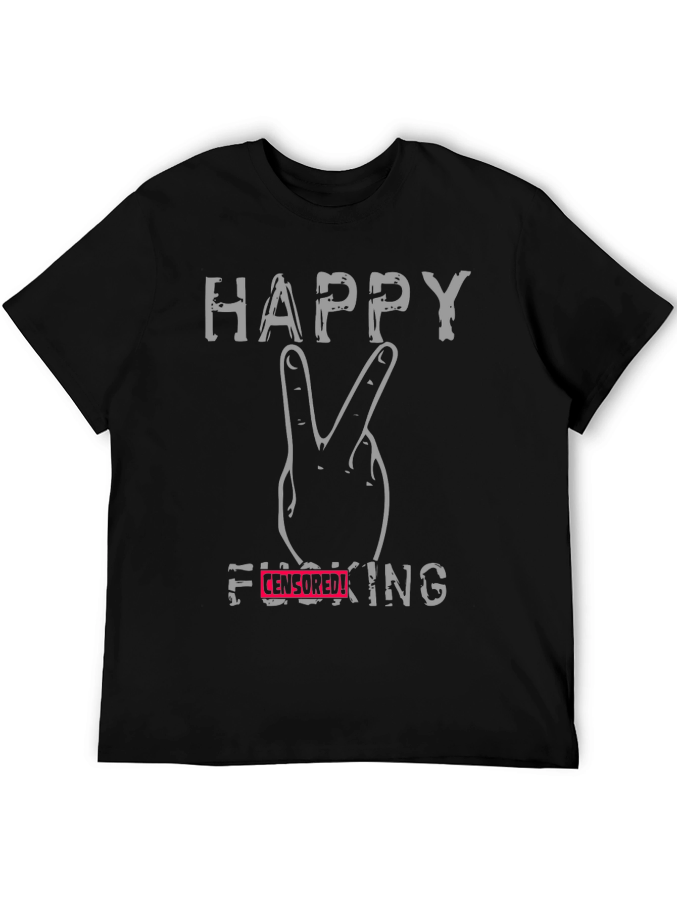 Happy Peace Sign Funny Graphic T-Shirt