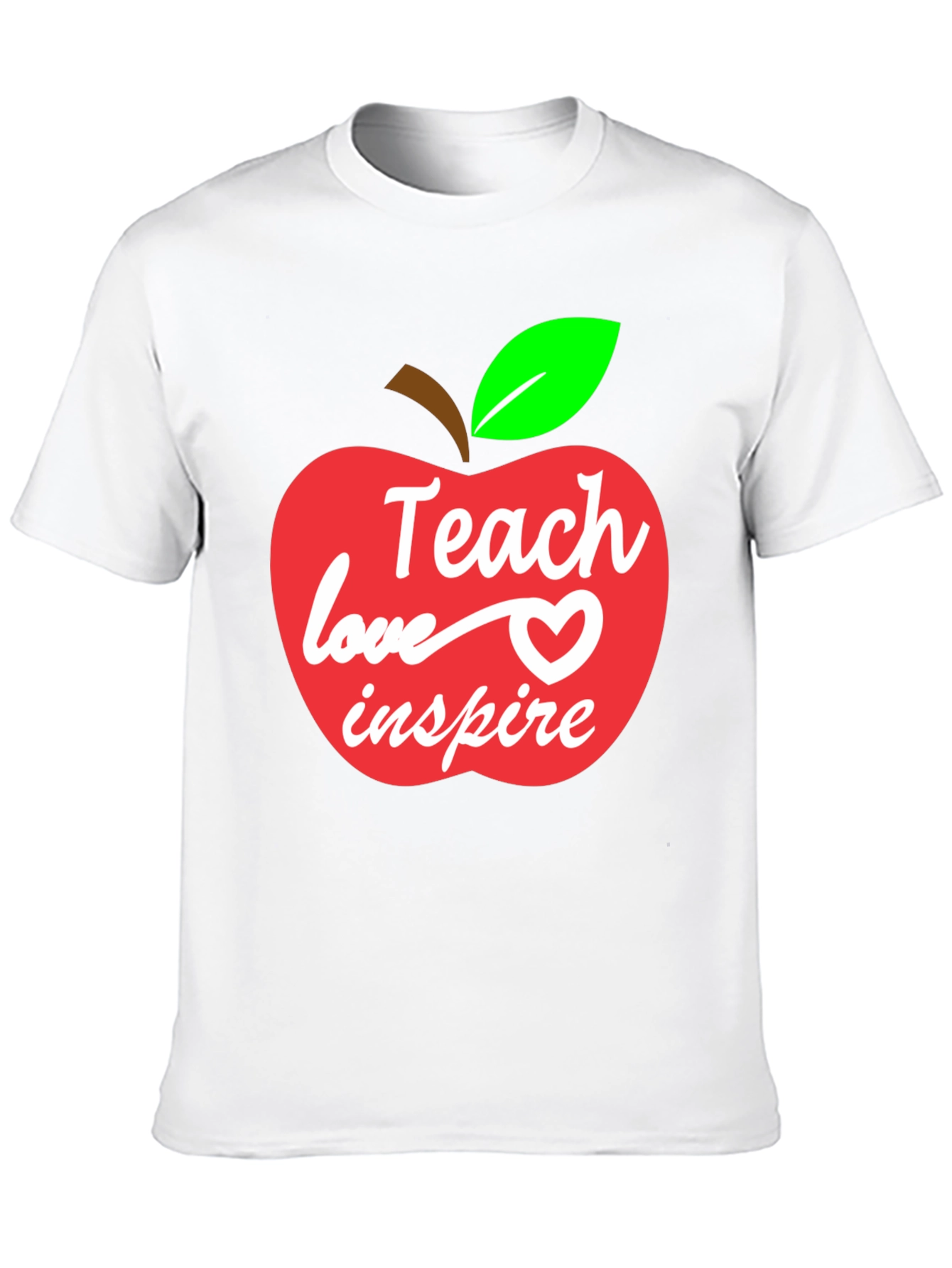 Teach Love Inspire Teacher Apple Graphic T-Shirt