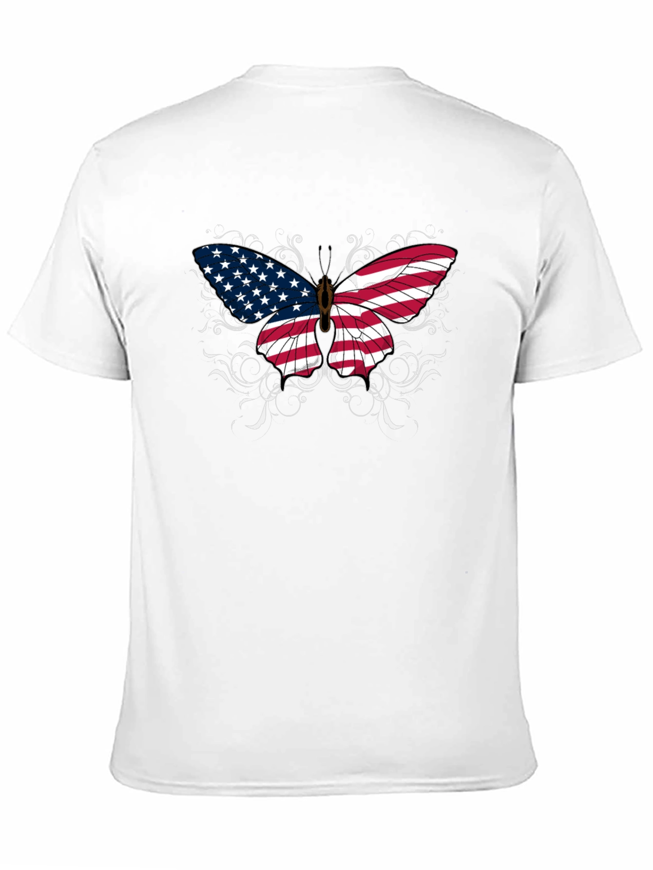 American Flag Butterfly Graphic T-Shirt