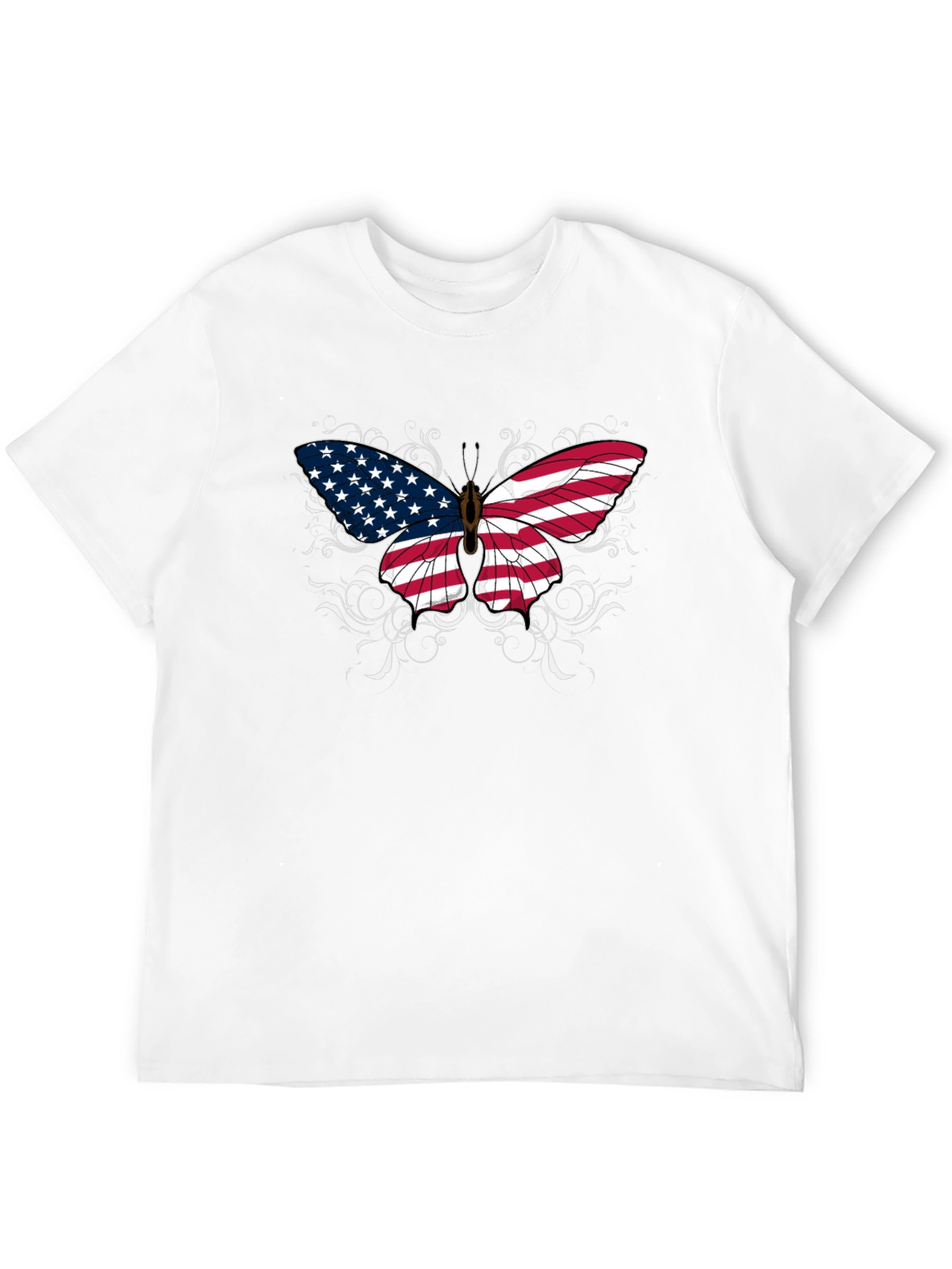 American Flag Butterfly Graphic T-Shirt