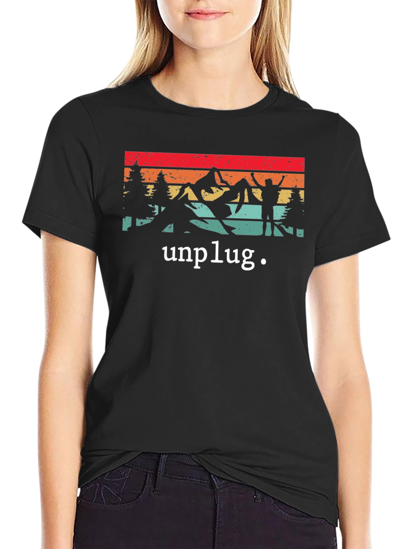 Unplug Retro Graphic T-Shirt - Nature Adventure Tee