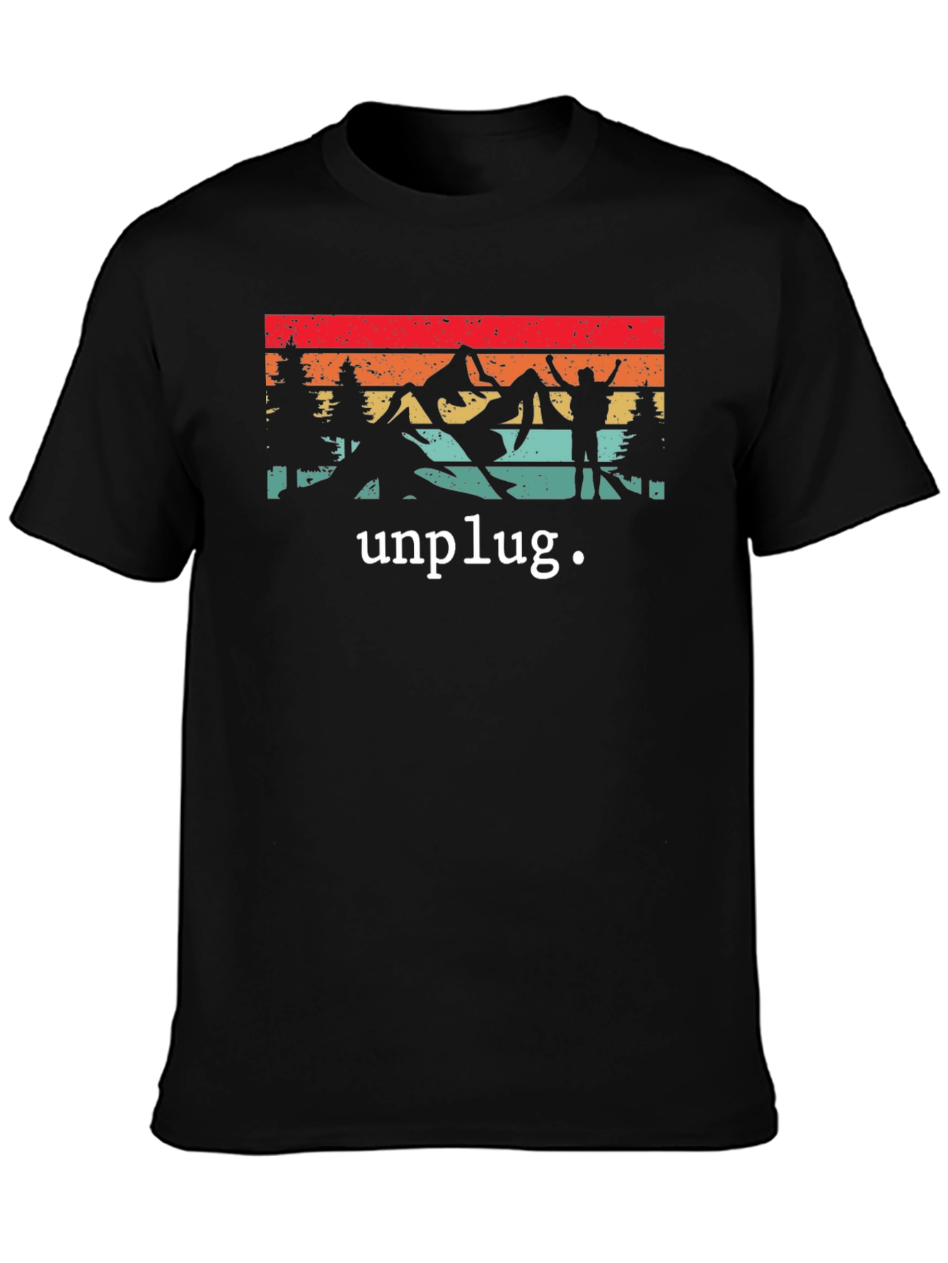 Unplug Retro Graphic T-Shirt - Nature Adventure Tee