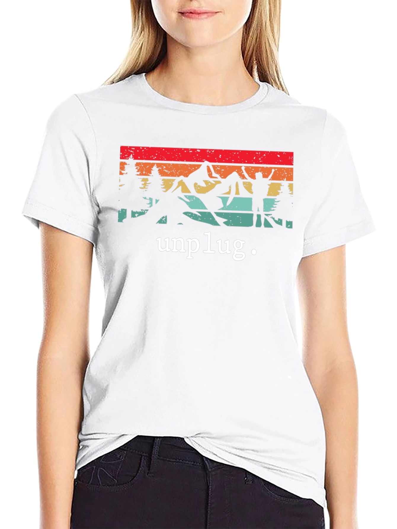 Unplug Retro Graphic T-Shirt - Nature Adventure Tee