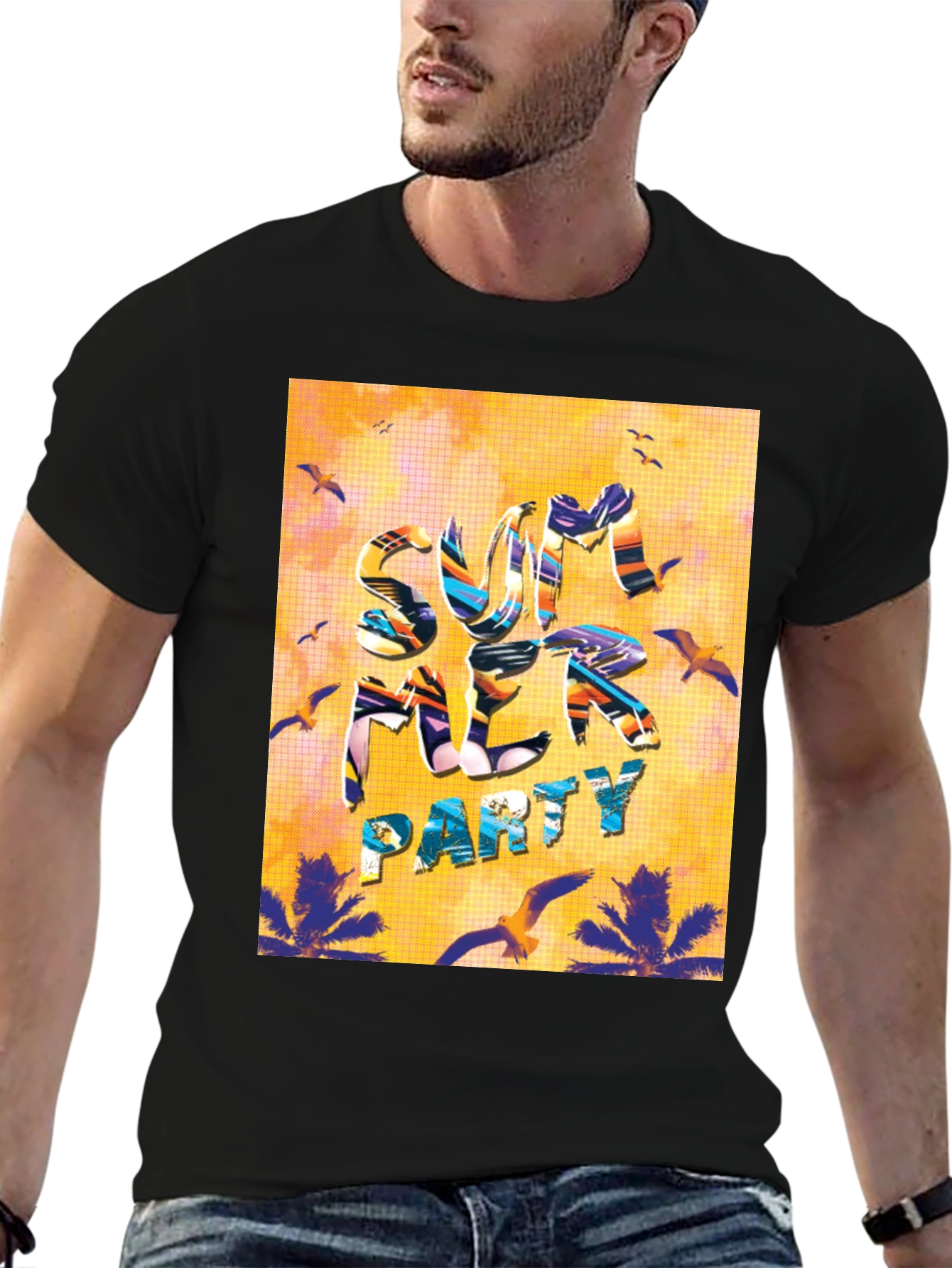 Summer Party Graphic T-Shirt - Tropical Vibes