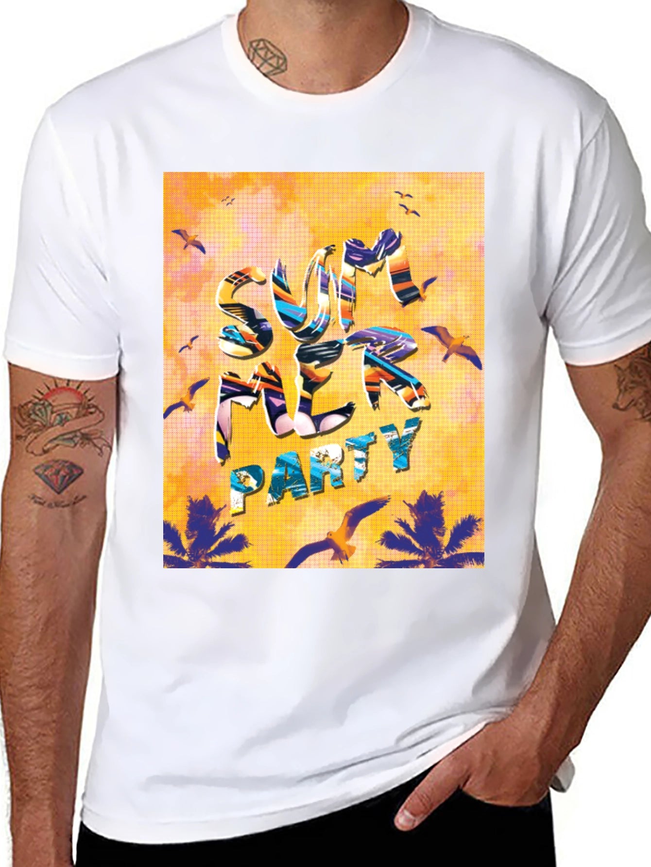 Summer Party Graphic T-Shirt - Tropical Vibes