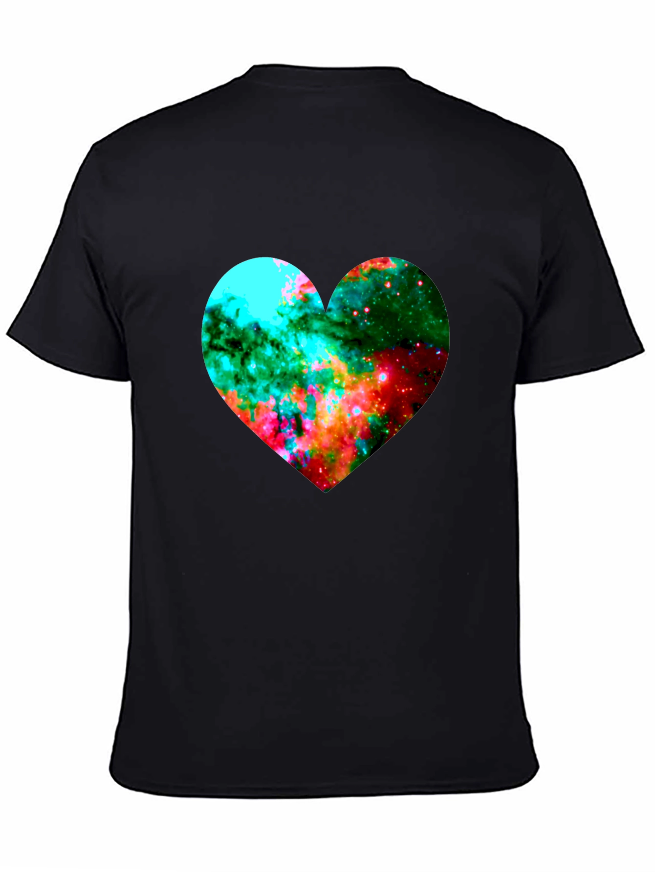 Galaxy Heart Graphic Black T-Shirt