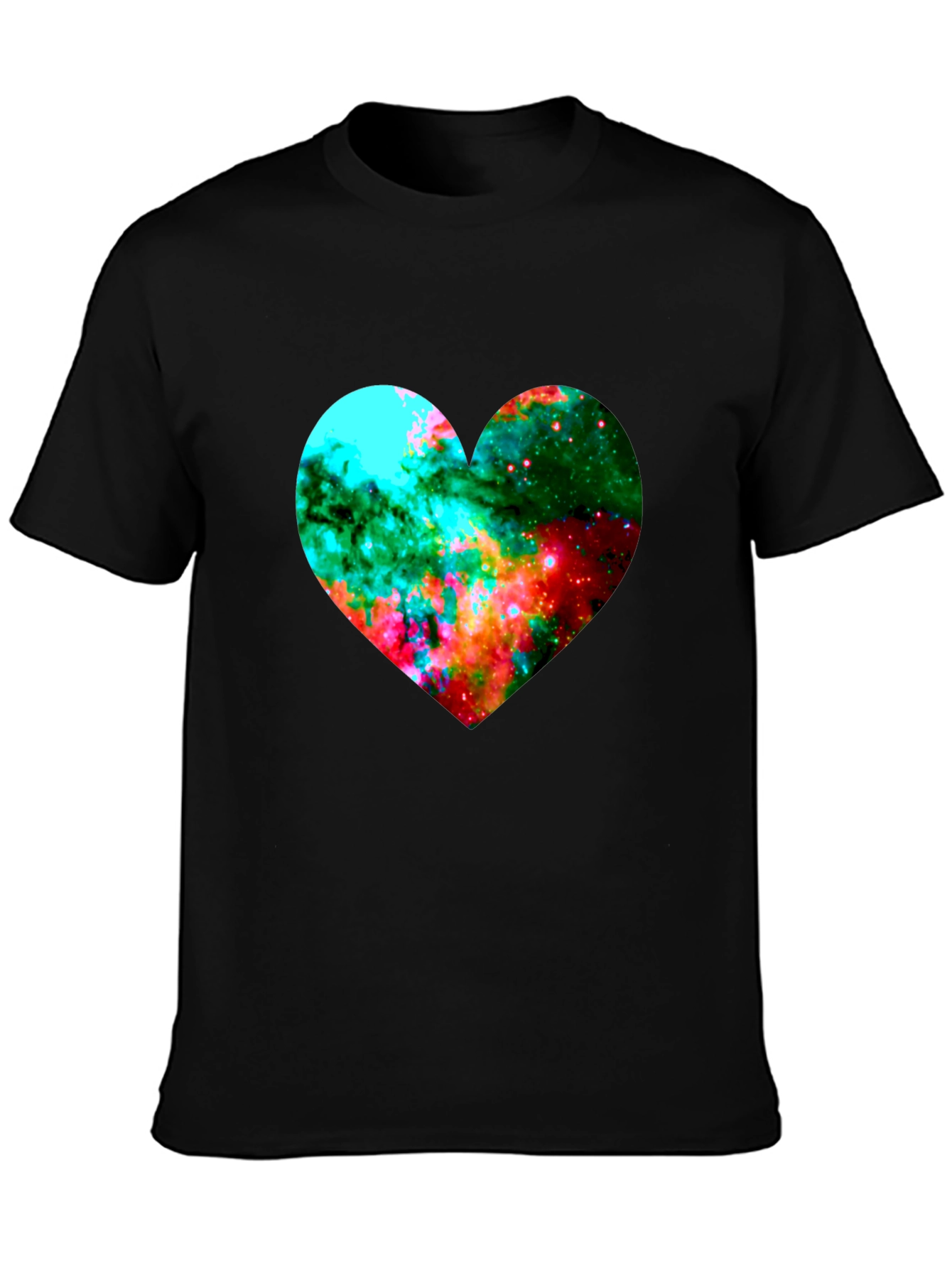 Galaxy Heart Graphic Black T-Shirt