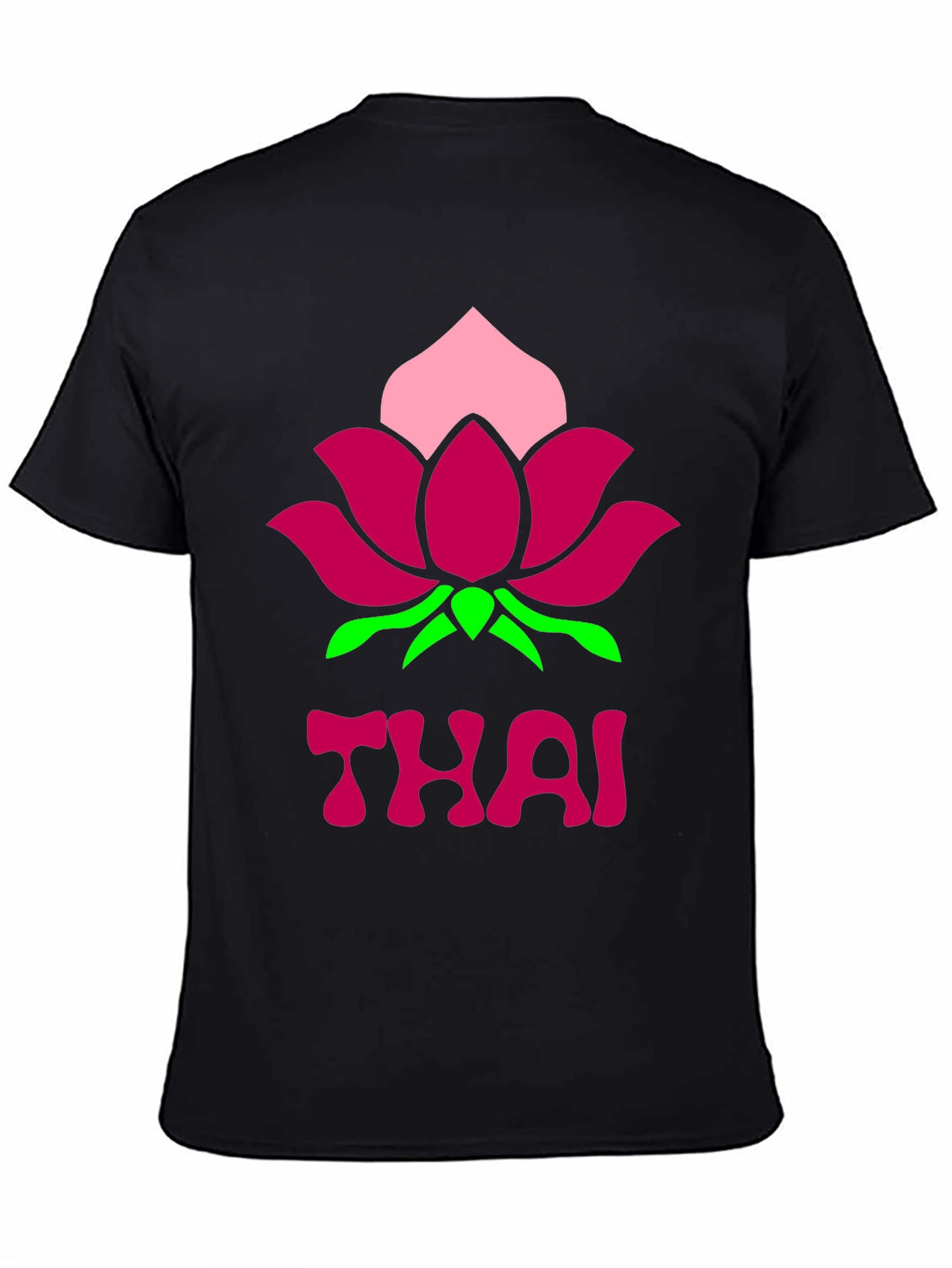 Thai Lotus Graphic T-Shirt - Black
