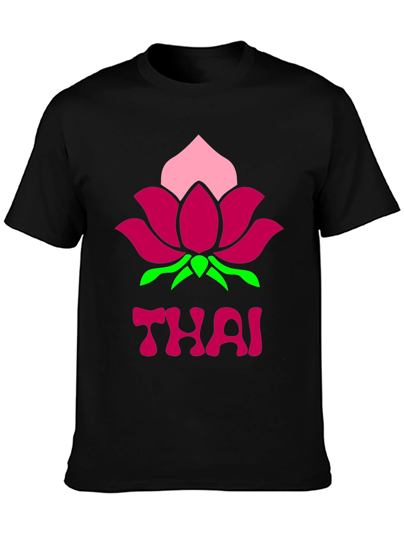 Thai Lotus Graphic T-Shirt - Black