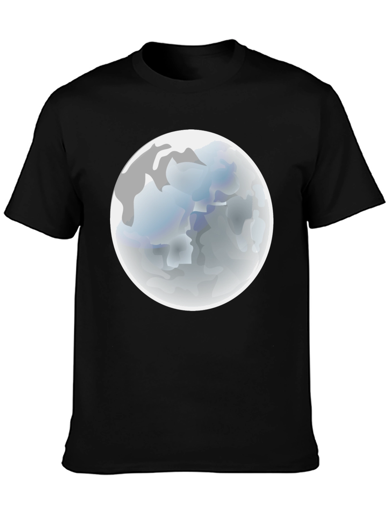 Moon Graphic Black T-Shirt - Mens Casual Tee