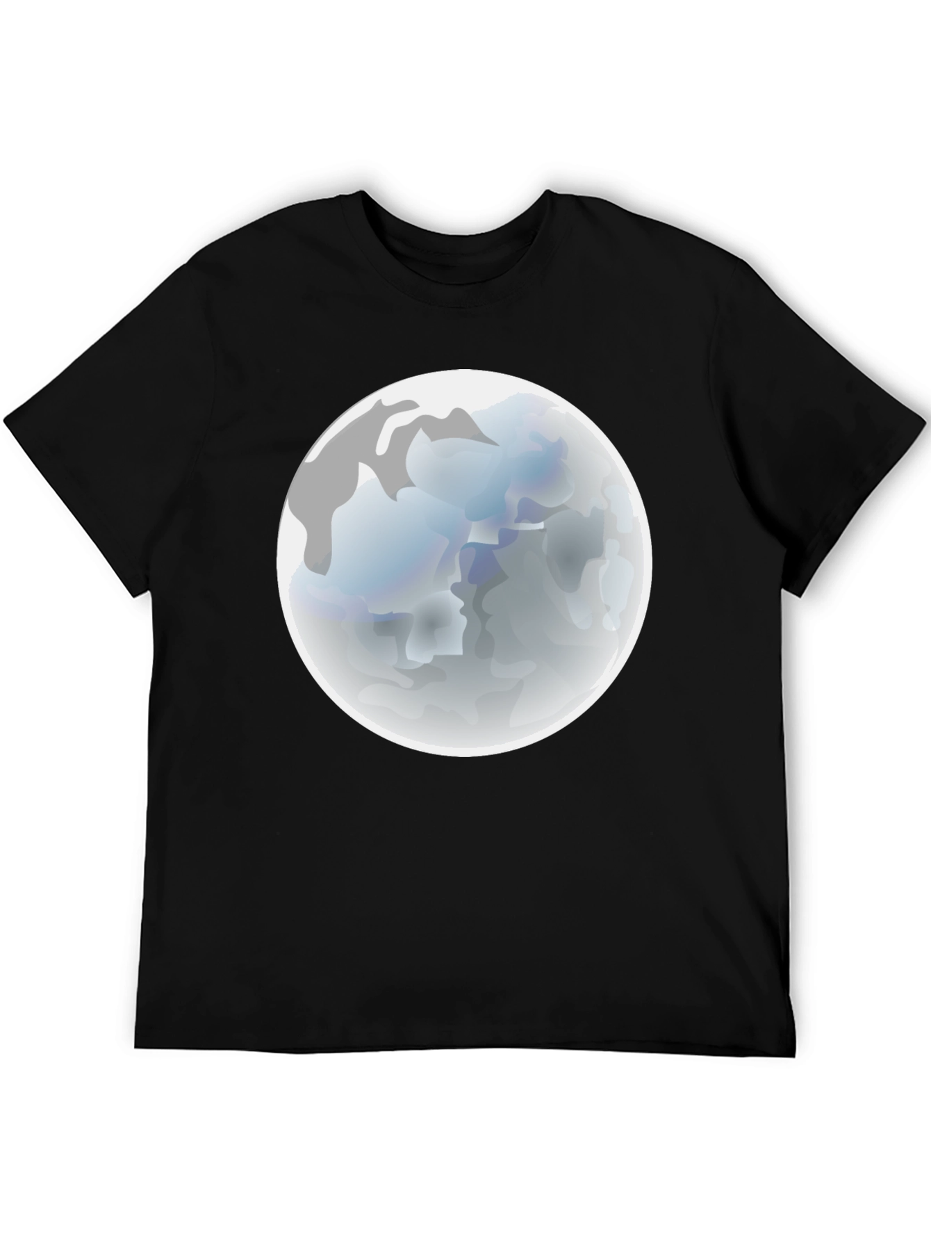Moon Graphic Black T-Shirt - Mens Casual Tee