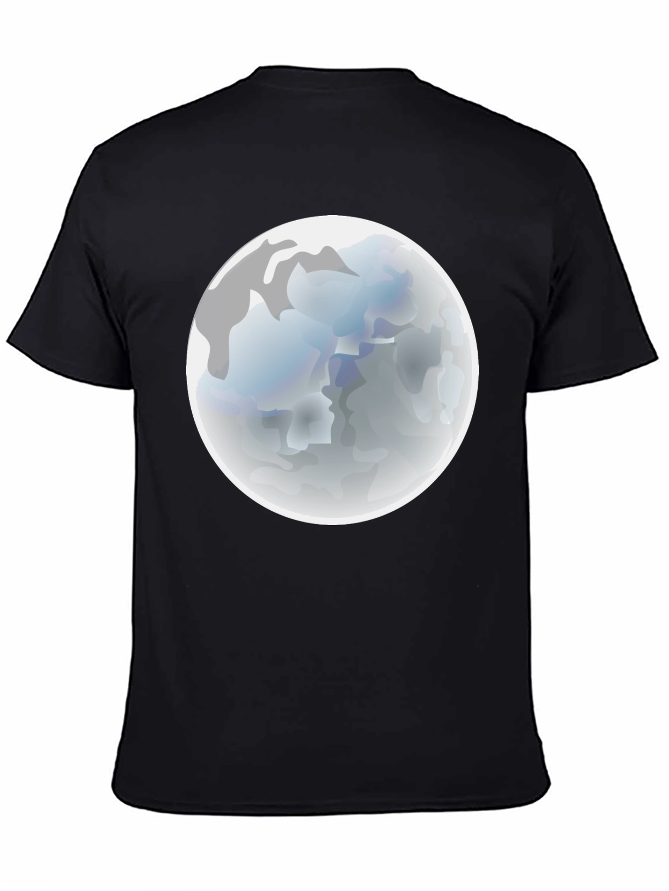 Moon Graphic Black T-Shirt - Mens Casual Tee