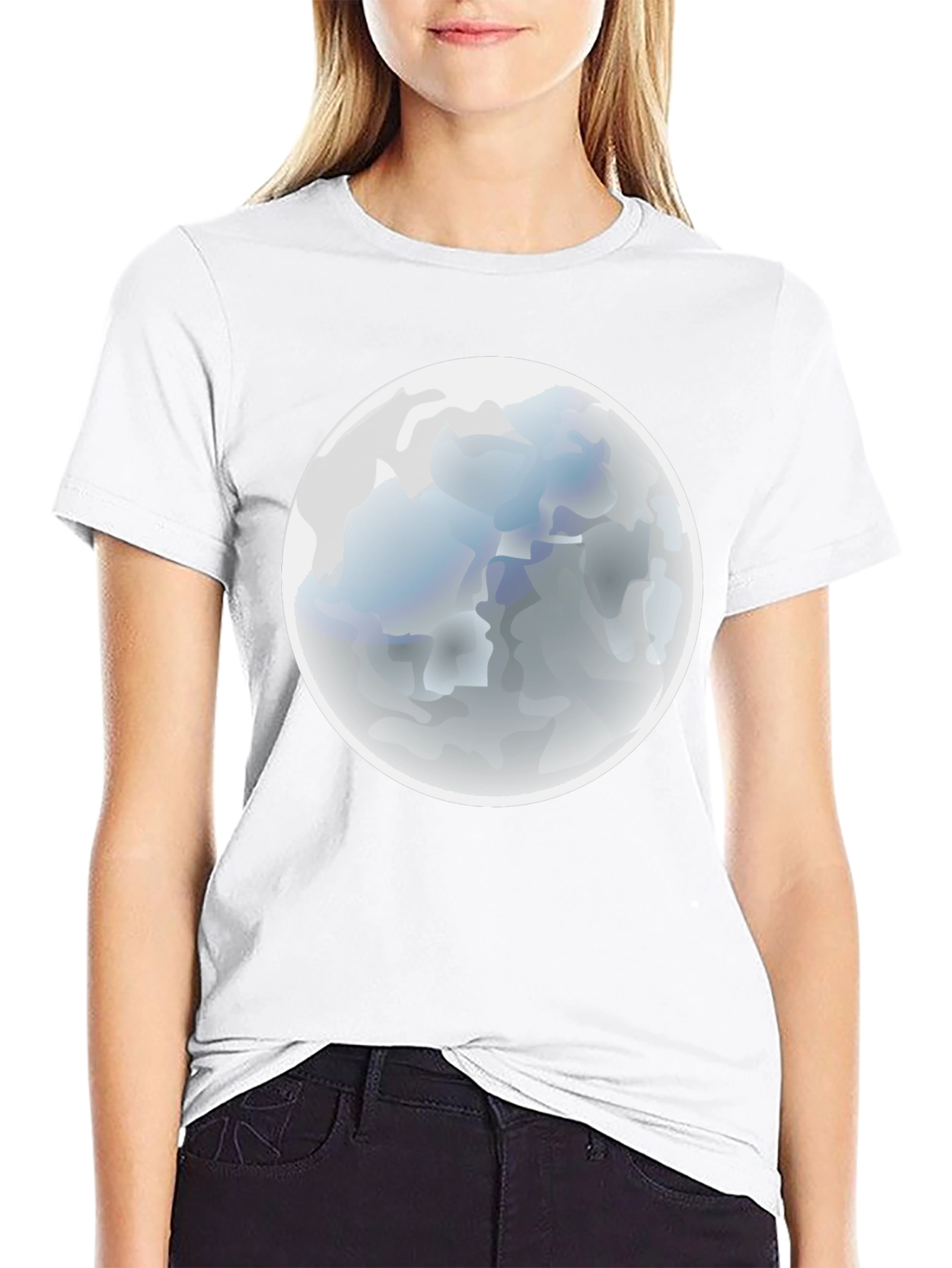 Moon Graphic Black T-Shirt - Mens Casual Tee