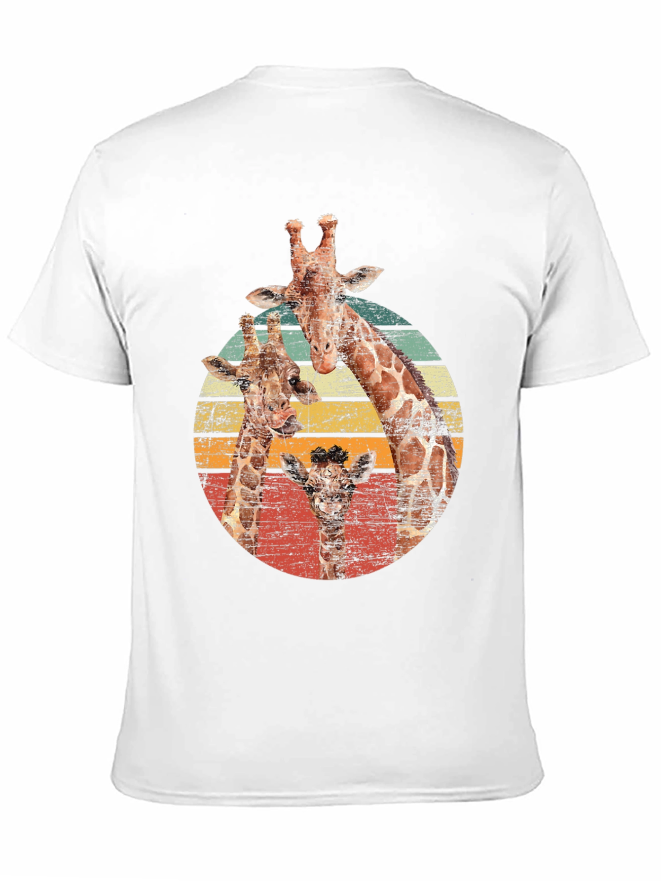 Giraffe Family Retro T-Shirt - Cool Animal Lover Tee