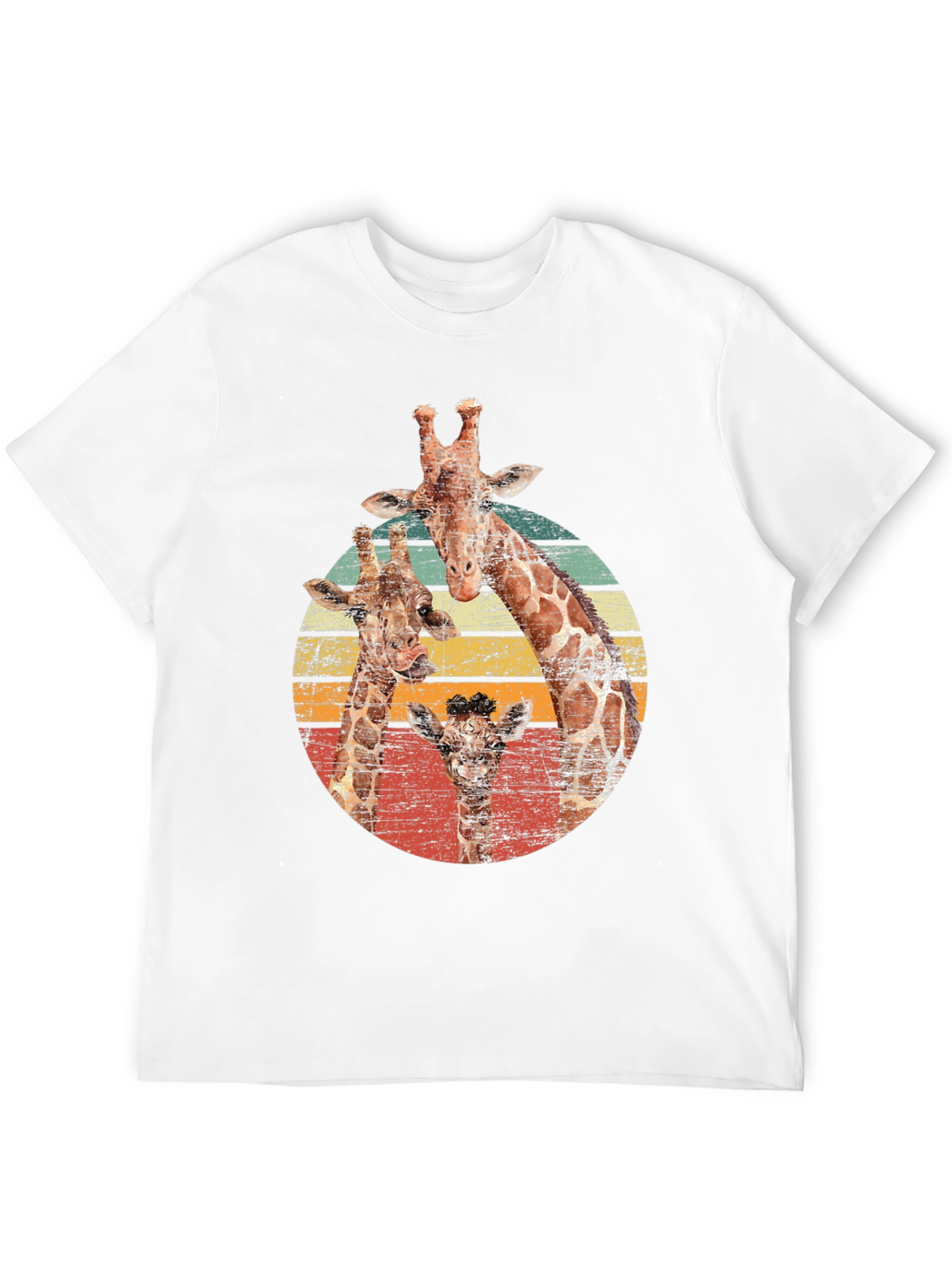Giraffe Family Retro T-Shirt - Cool Animal Lover Tee