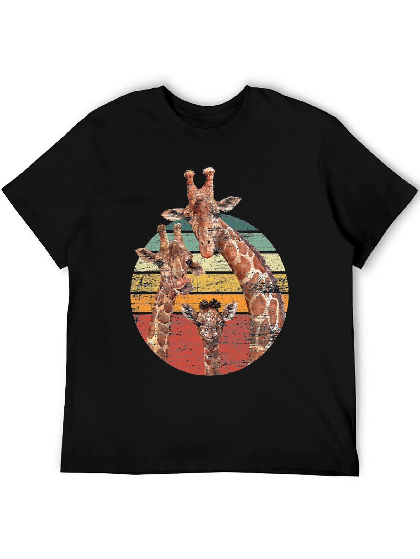 Giraffe Family Retro T-Shirt - Cool Animal Lover Tee