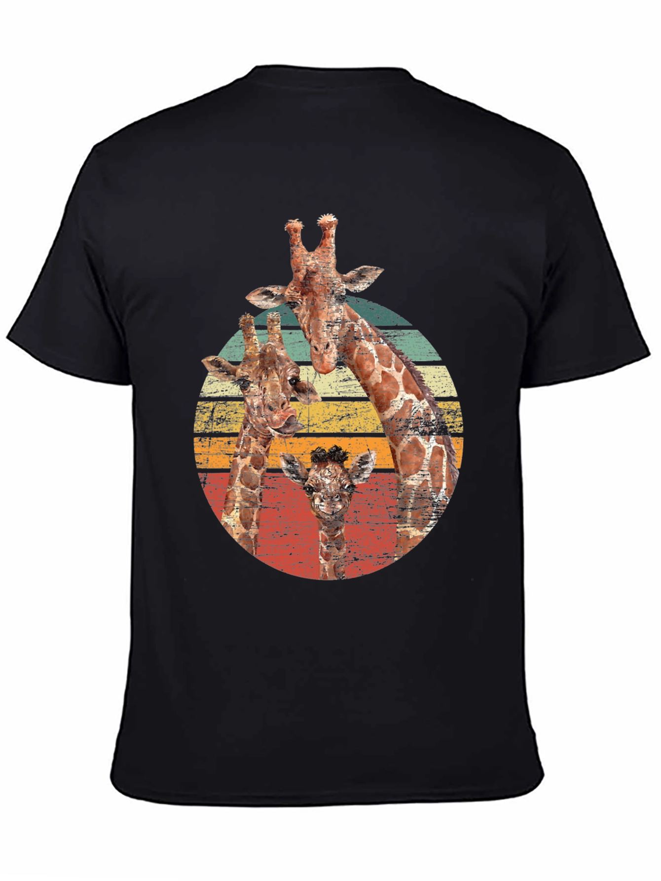 Giraffe Family Retro T-Shirt - Cool Animal Lover Tee