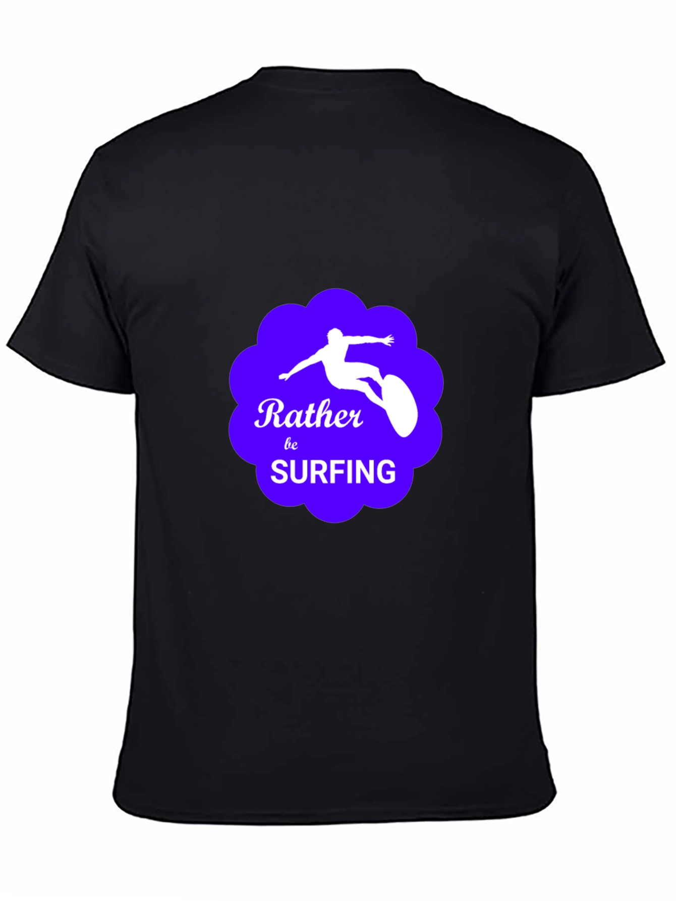 Rather Be Surfing Graphic Tee - Black Cotton T-Shirt