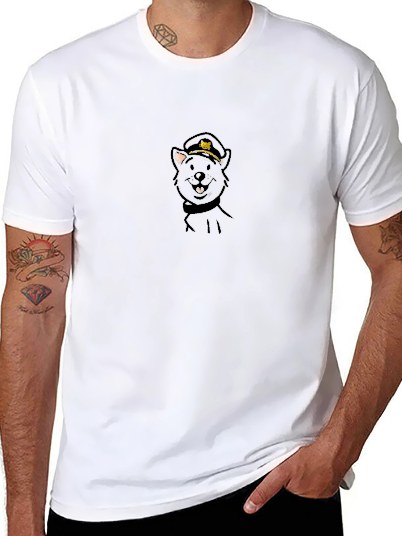 Cool Cat Captain Black T-Shirt
