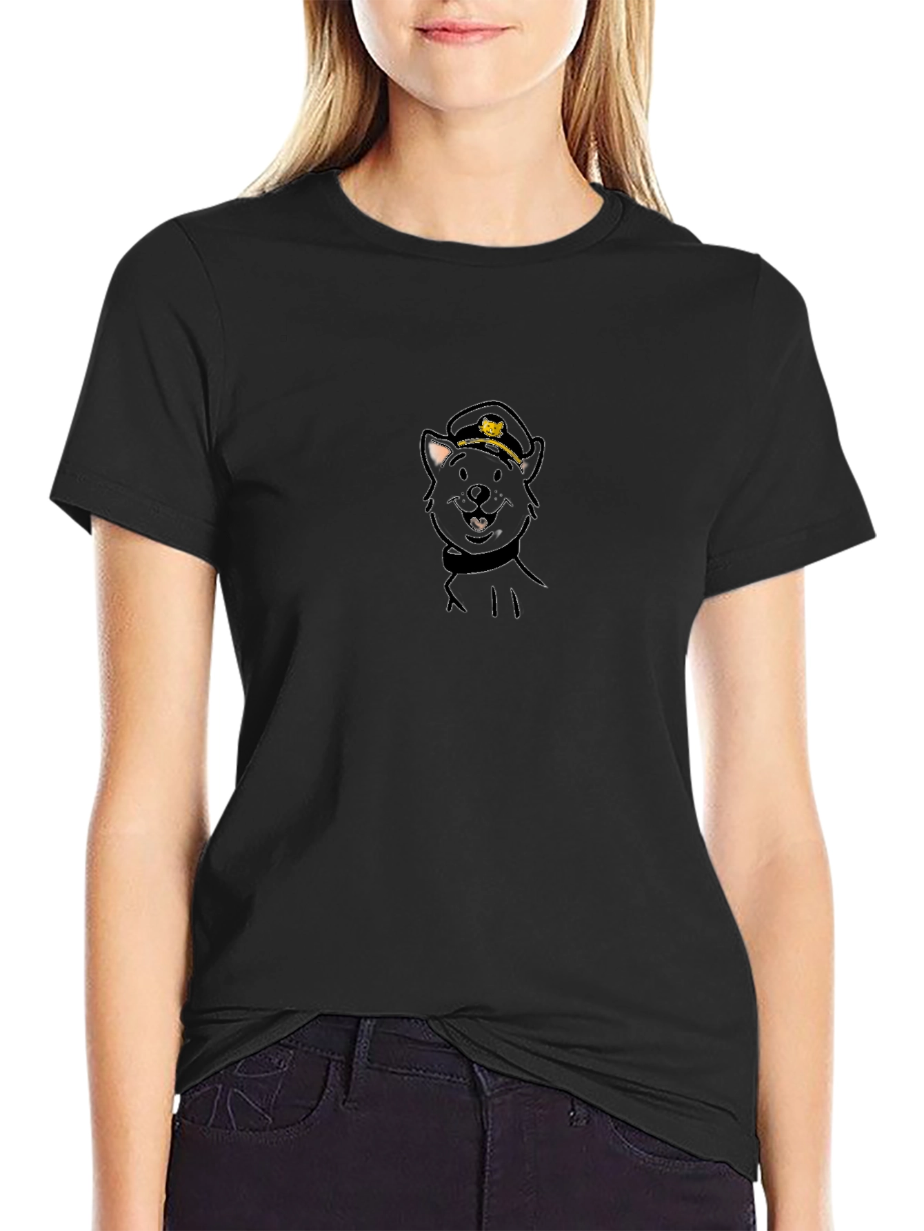 Cool Cat Captain Black T-Shirt