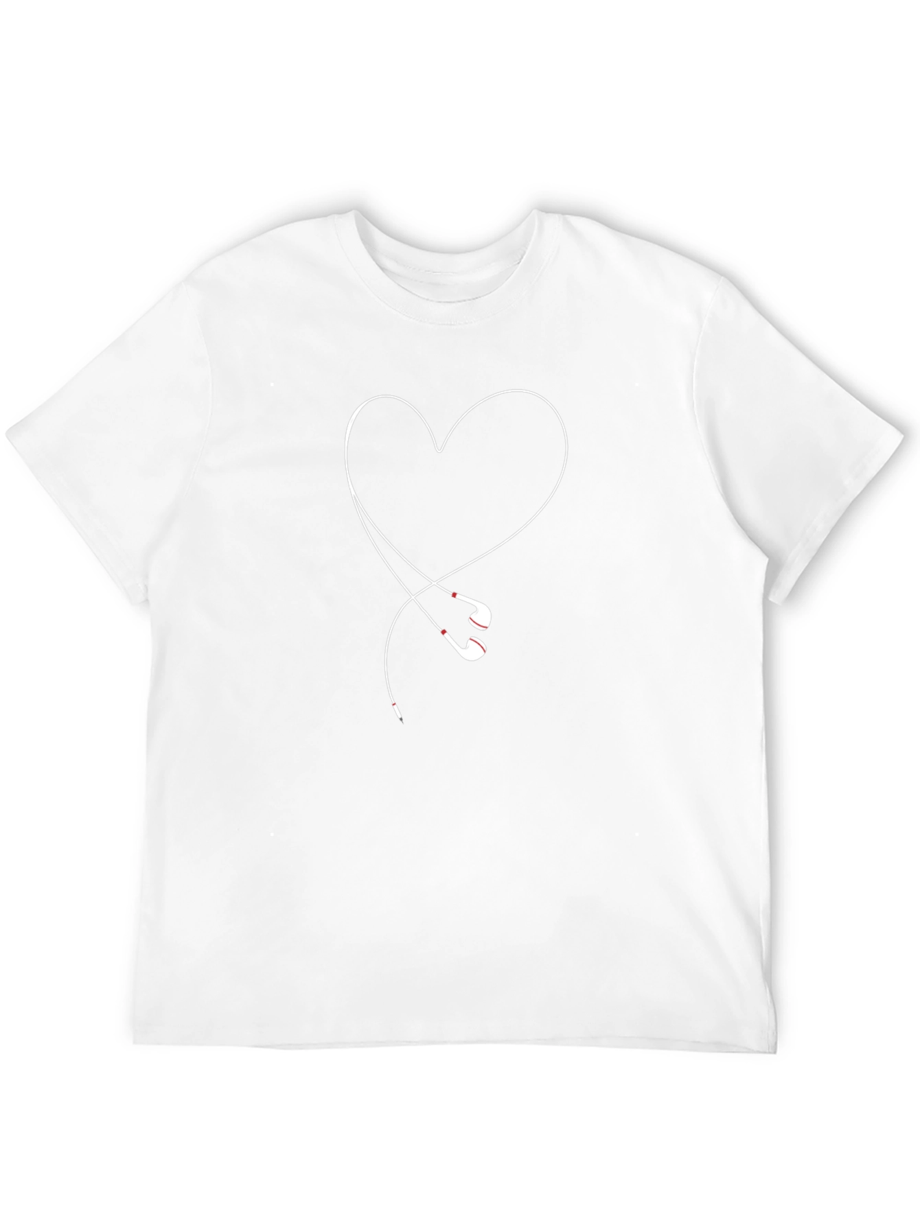 Heart Headphones Graphic Tee - Stylish Black Shirt