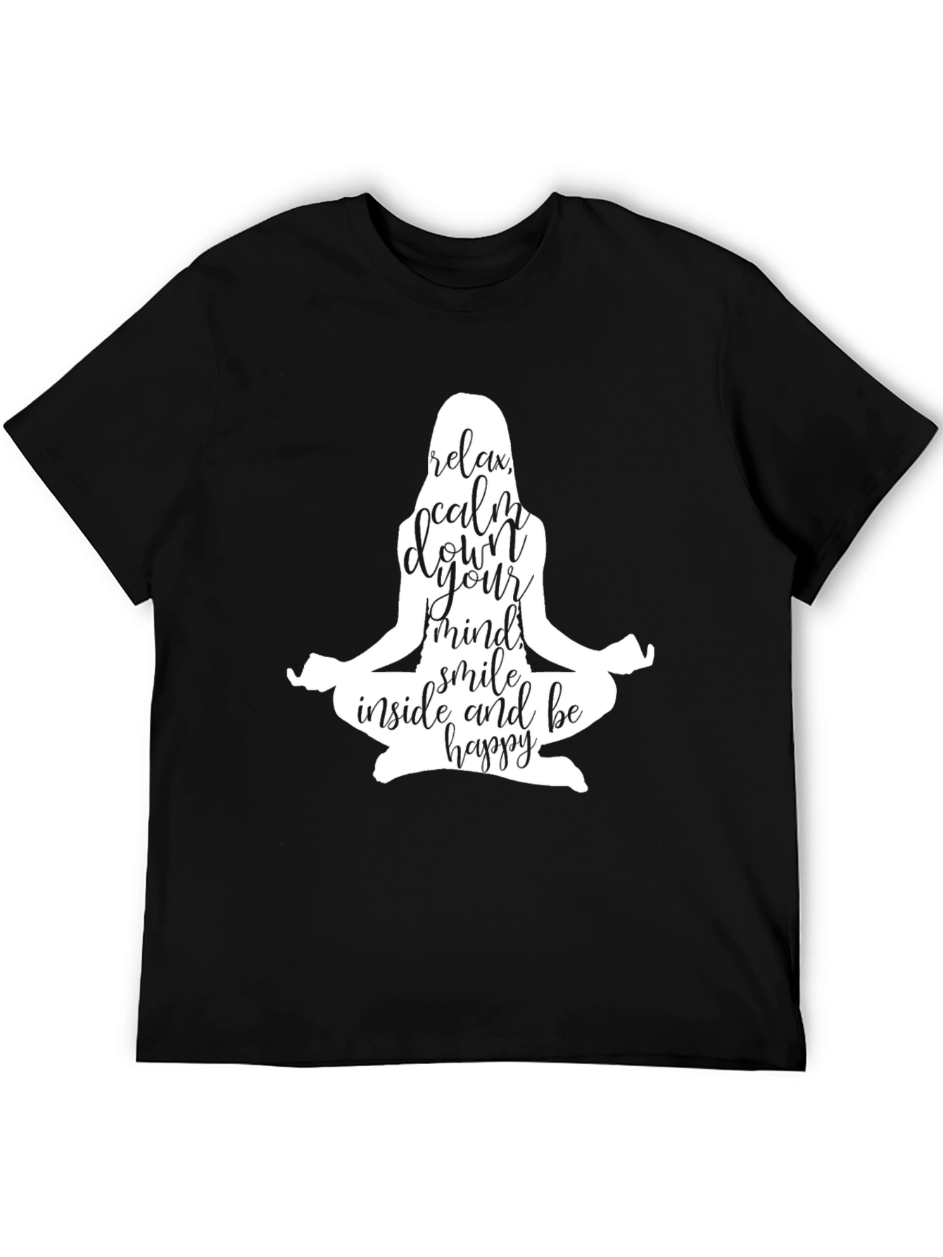 Relax Mind Black T-Shirt Yoga Meditation Zen