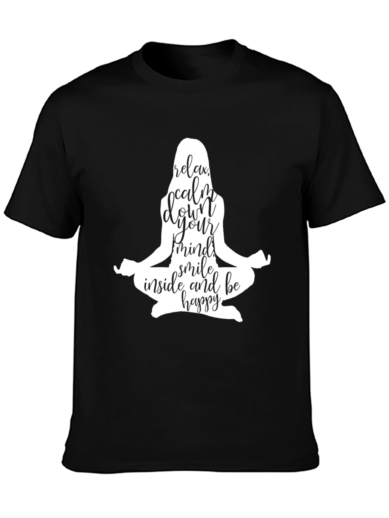 Relax Mind Black T-Shirt Yoga Meditation Zen