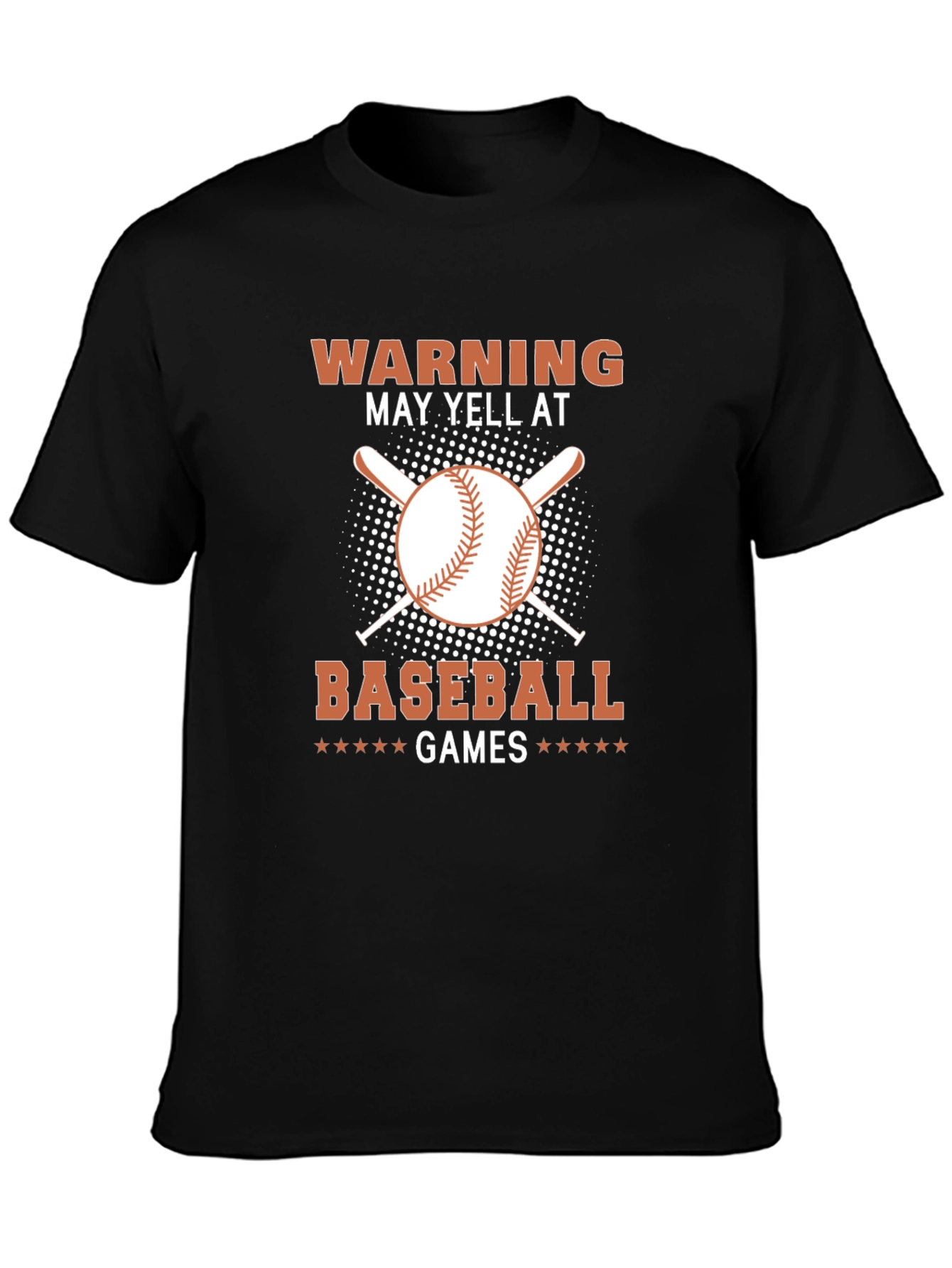 Baseball Fan Tee: Warning May Yell at Games